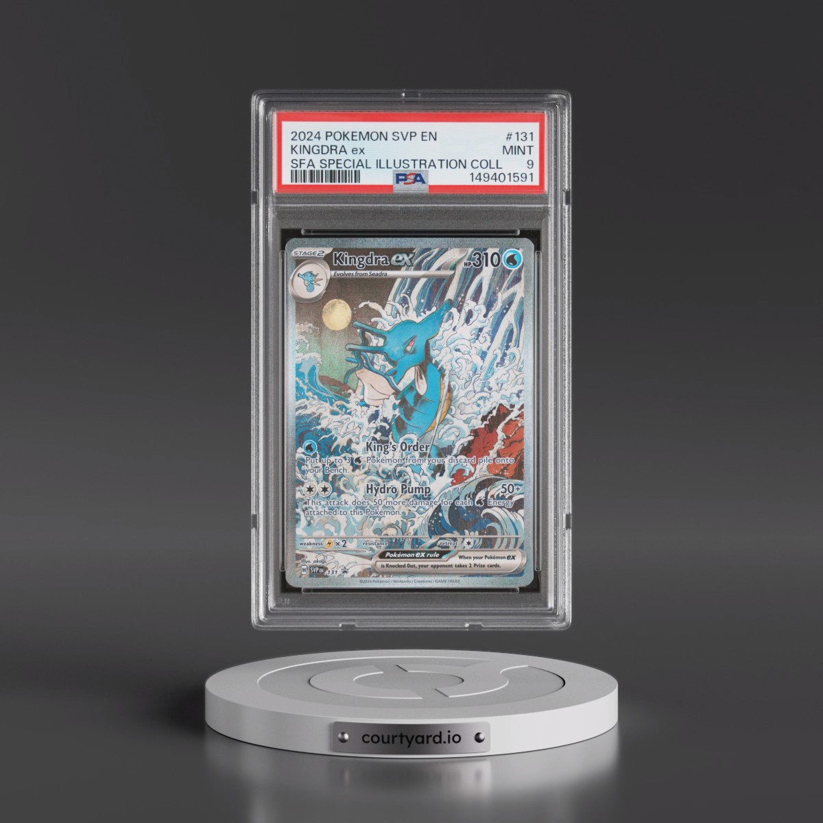 2024 Pokémon Svp EN-SV Black Star Promo #131 Kingdra EX - Holo Shrouded Fable Special Illustration Collection (PSA 9 MINT)