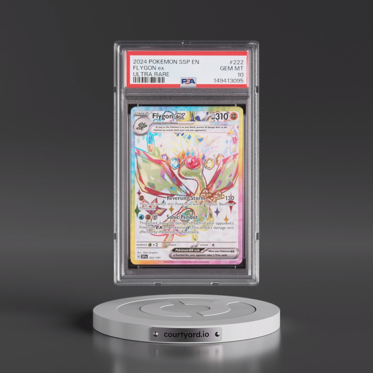 2024 Pokémon Ssp EN-Surging Sparks #222 Flygon EX - Holo Ultra Rare (PSA 10 GEM MINT)