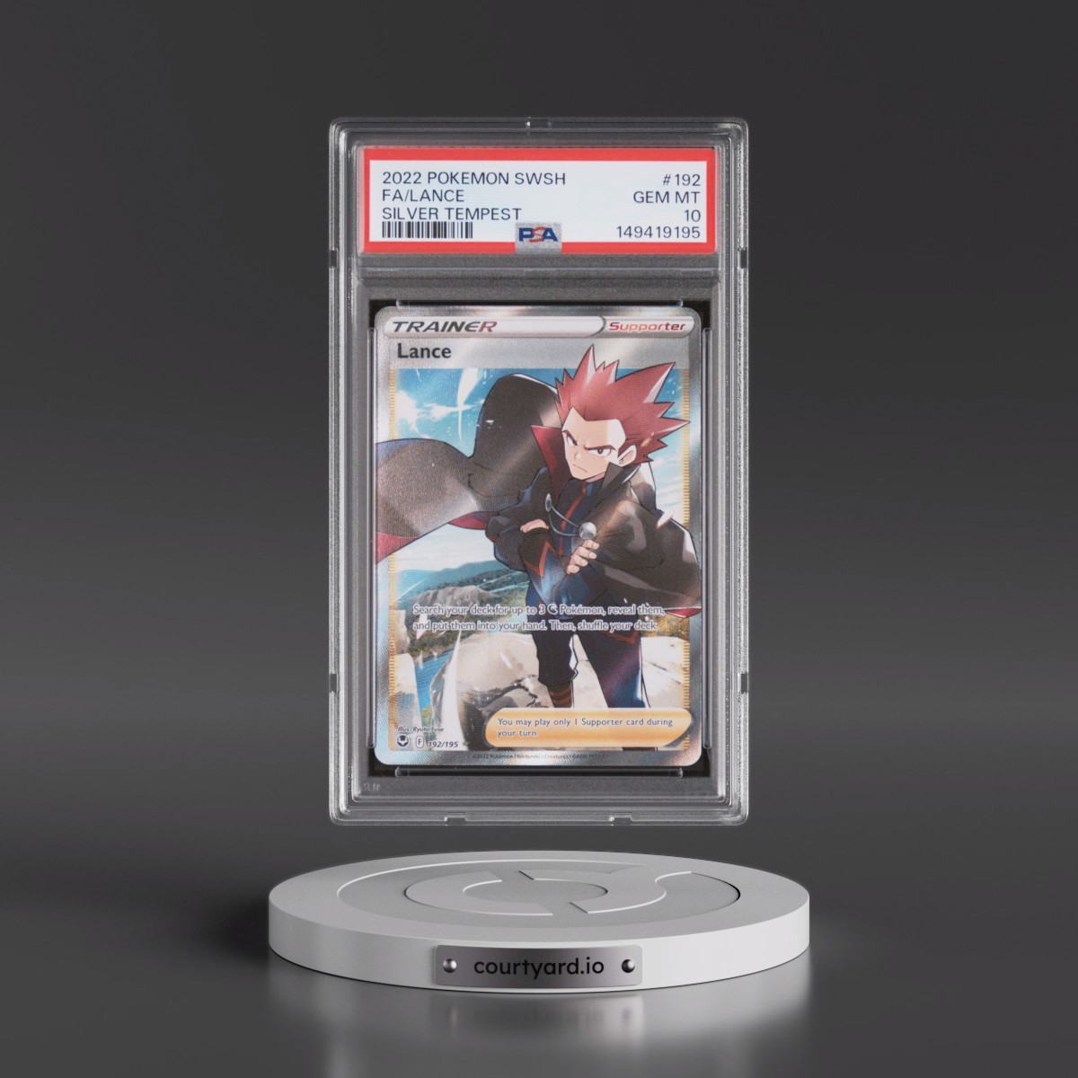 2022 Pokémon Sword & Shield Silver Tempest #192 Lance - Full Art (PSA 10 GEM MINT)