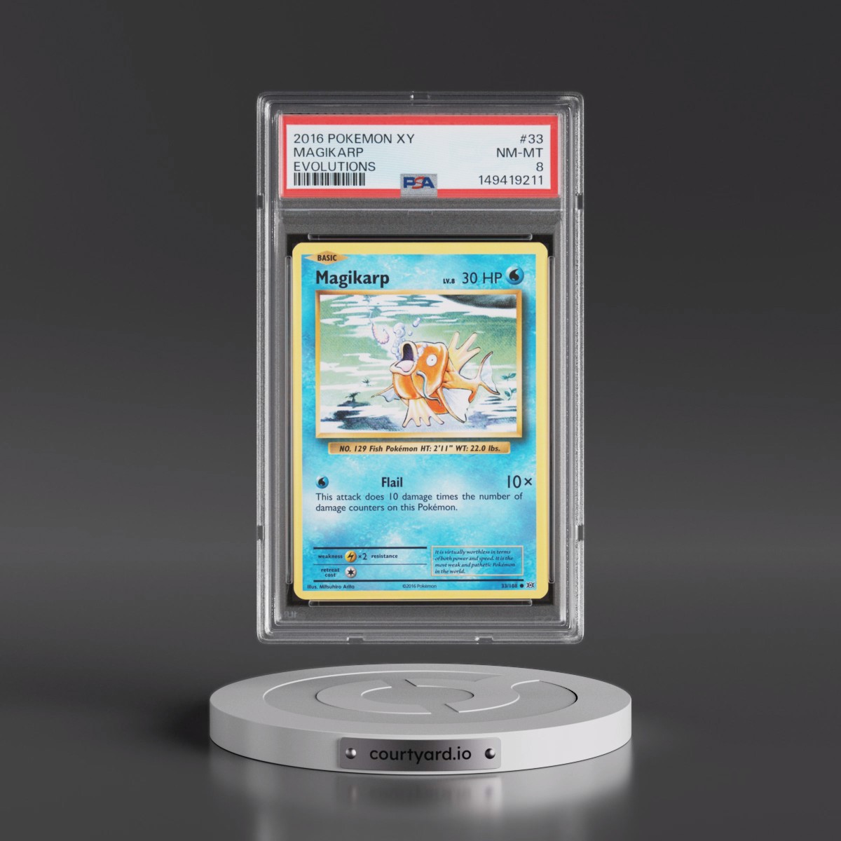 2016 Pokémon XY Evolutions Magikarp #33 PSA 8