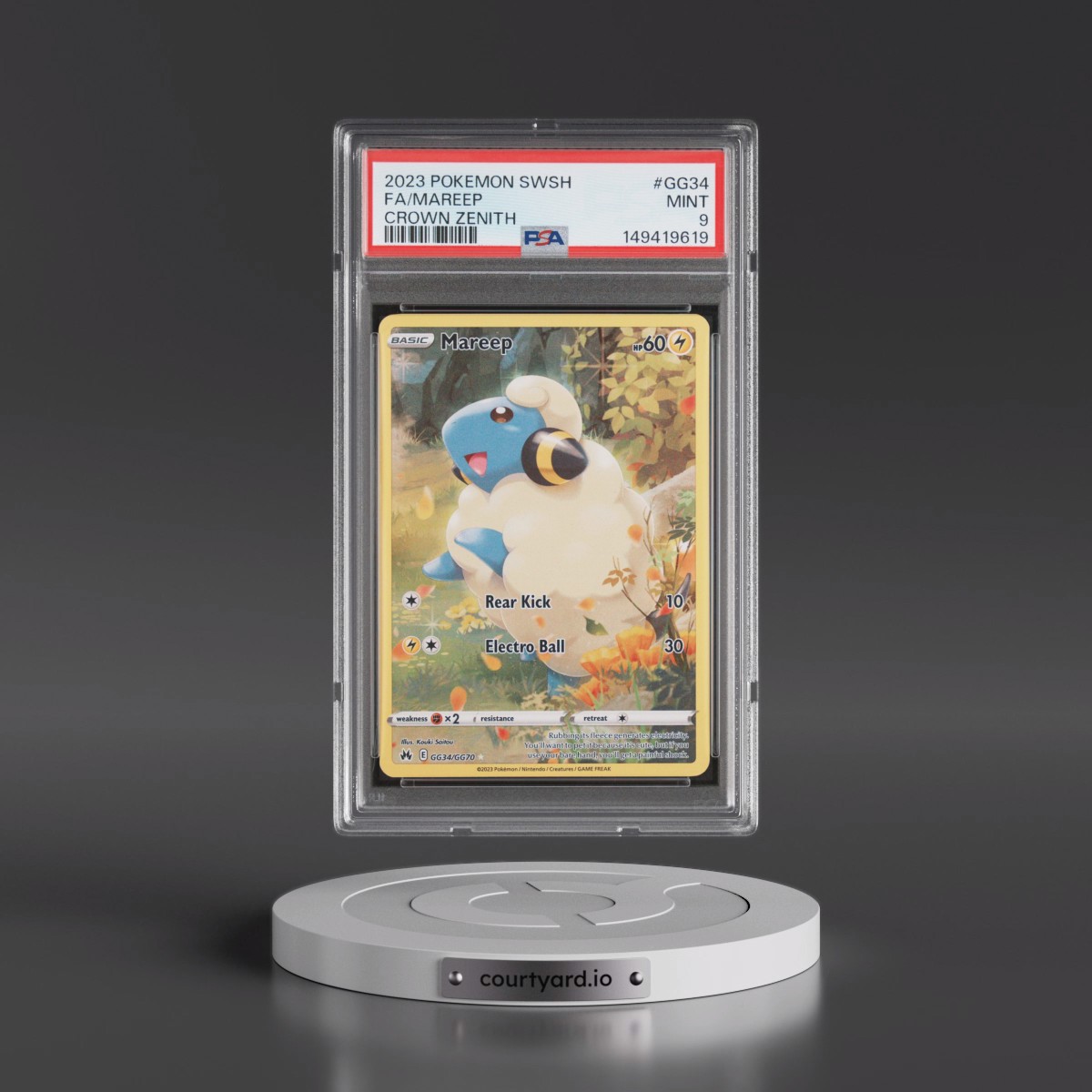 2023 Pokémon Sword and Shield Crown Zenith #GG34 Mareep - Full Art (PSA 9 MINT)
