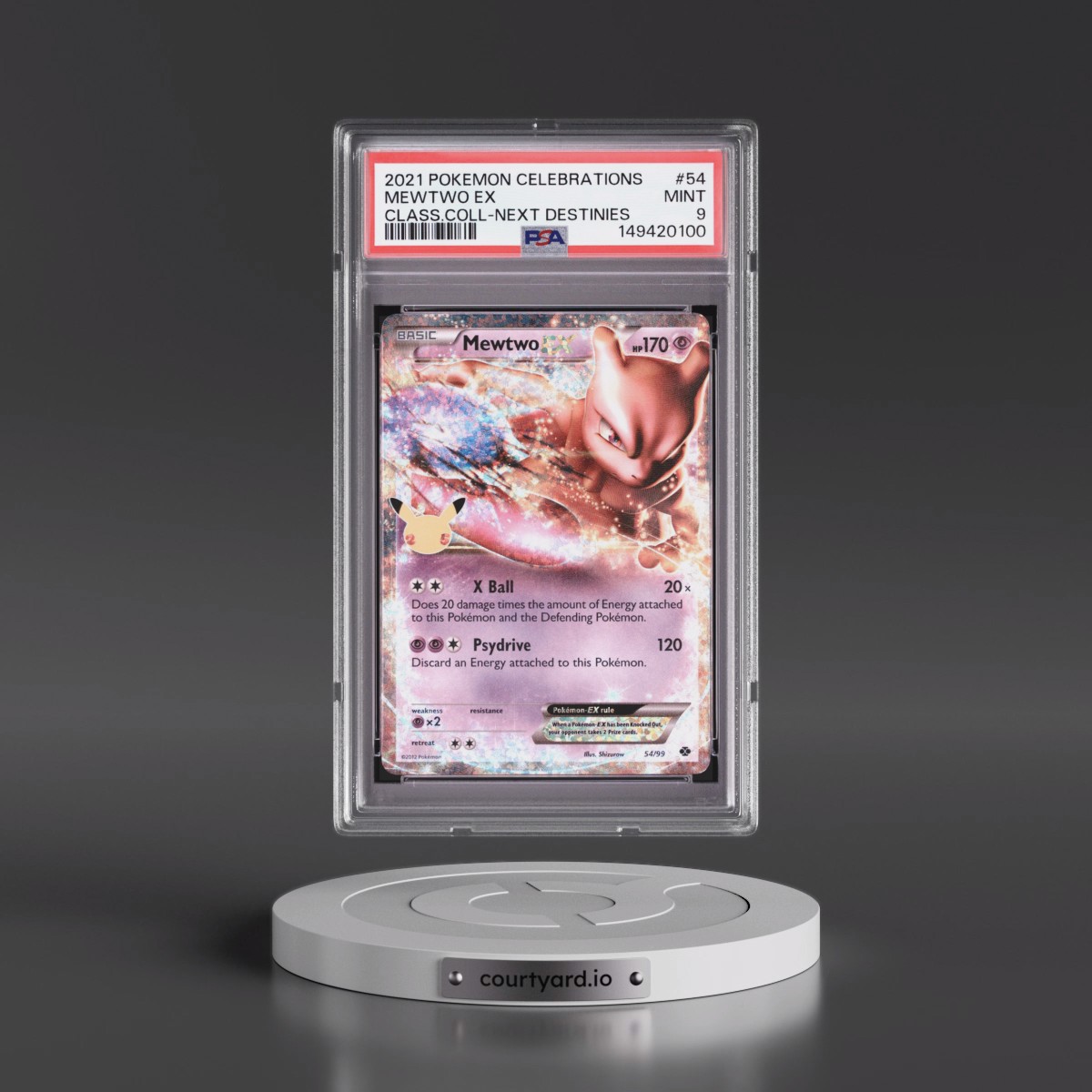 2021 Pokémon Celebrations Classic Collection #54 Mewtwo EX - Holo (PSA 9 MINT)