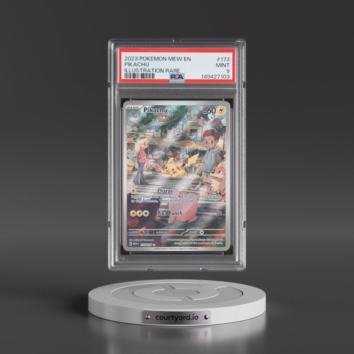 2023 Pokémon Mew EN-151 #173 Pikachu - Illustration Rare (PSA 9 MINT)