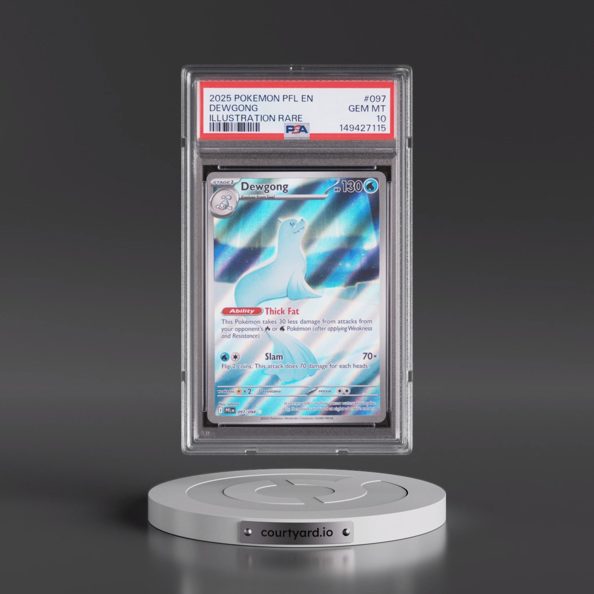 2025 Pokémon Pfl EN-Phantasmal Flames #097 Dewgong - Illustration Rare (PSA 10 GEM MINT)