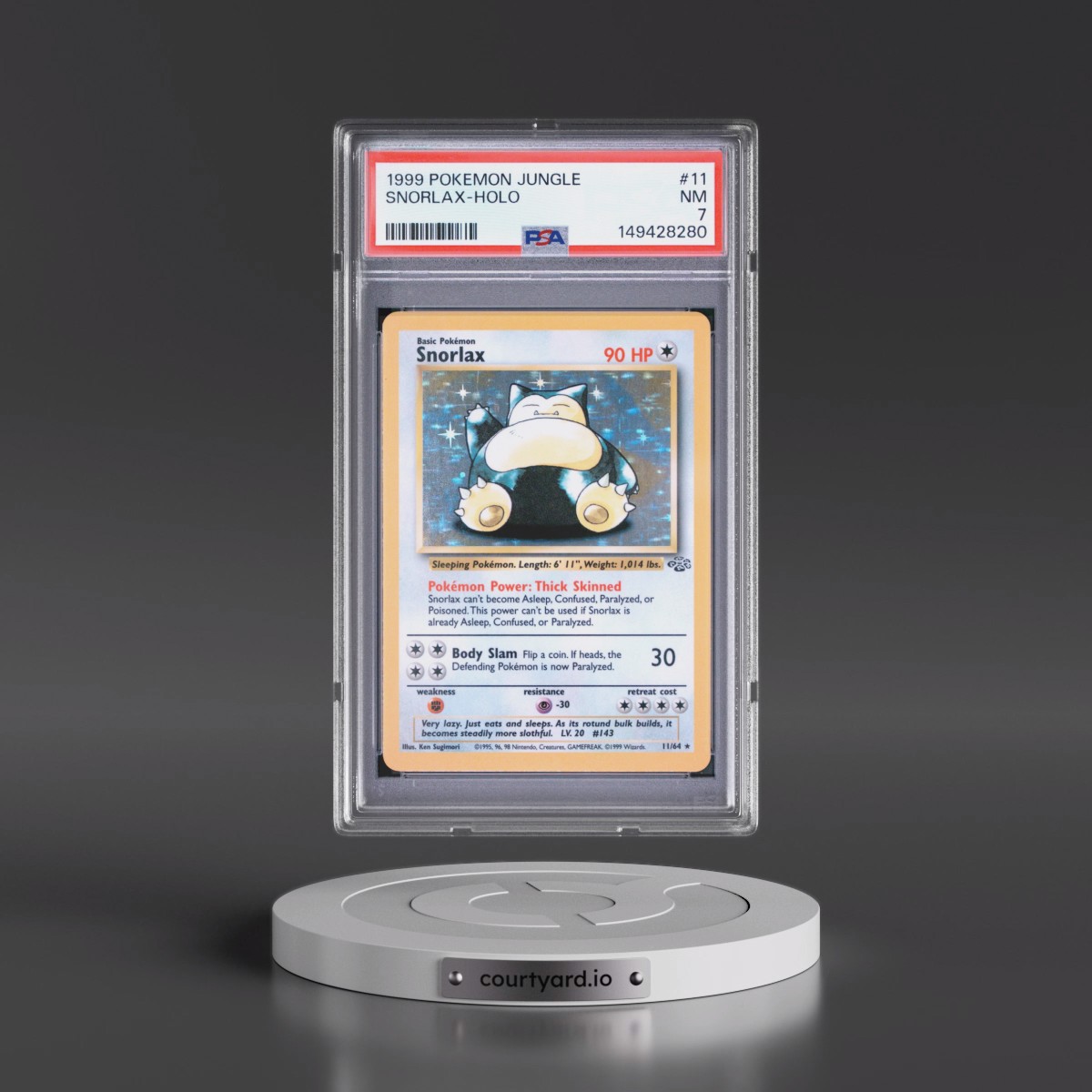 1999 Pokémon Jungle #11 Snorlax - Holo (PSA 7 NM)