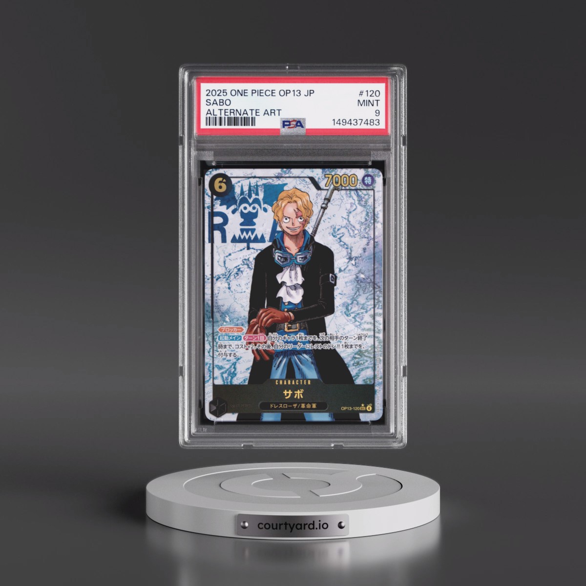 2025 One Piece Japanese OP13-Carrying on His Will #120 Sabo - Alternate Art (PSA 9 MINT)