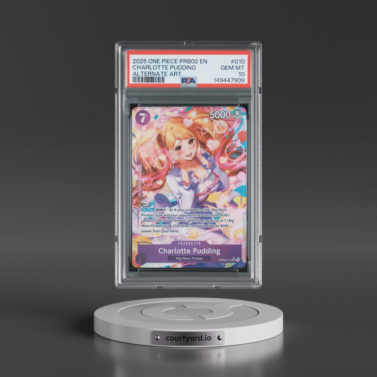 2025 One Piece PRB02-Premium Booster -One Piece Card the Best- Vol.2 #010 Charlotte Pudding - Alternate Art (PSA 10 GEM MINT)