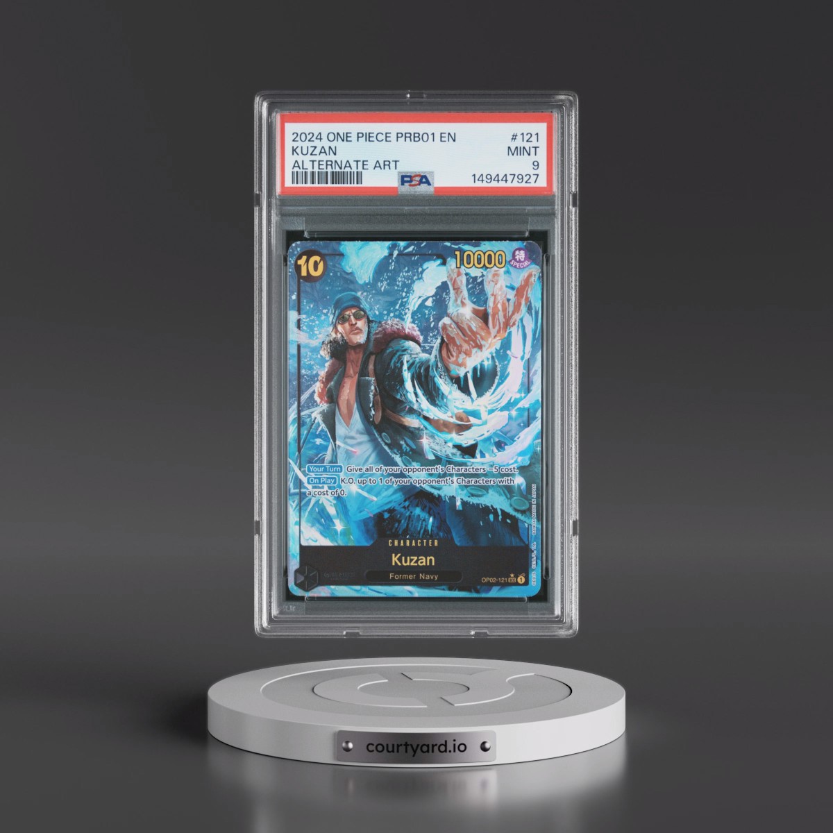 2024 One Piece PRB01-Premium Booster -One Piece Card the Best #121 Kuzan - Alternate Art (PSA 9 MINT)