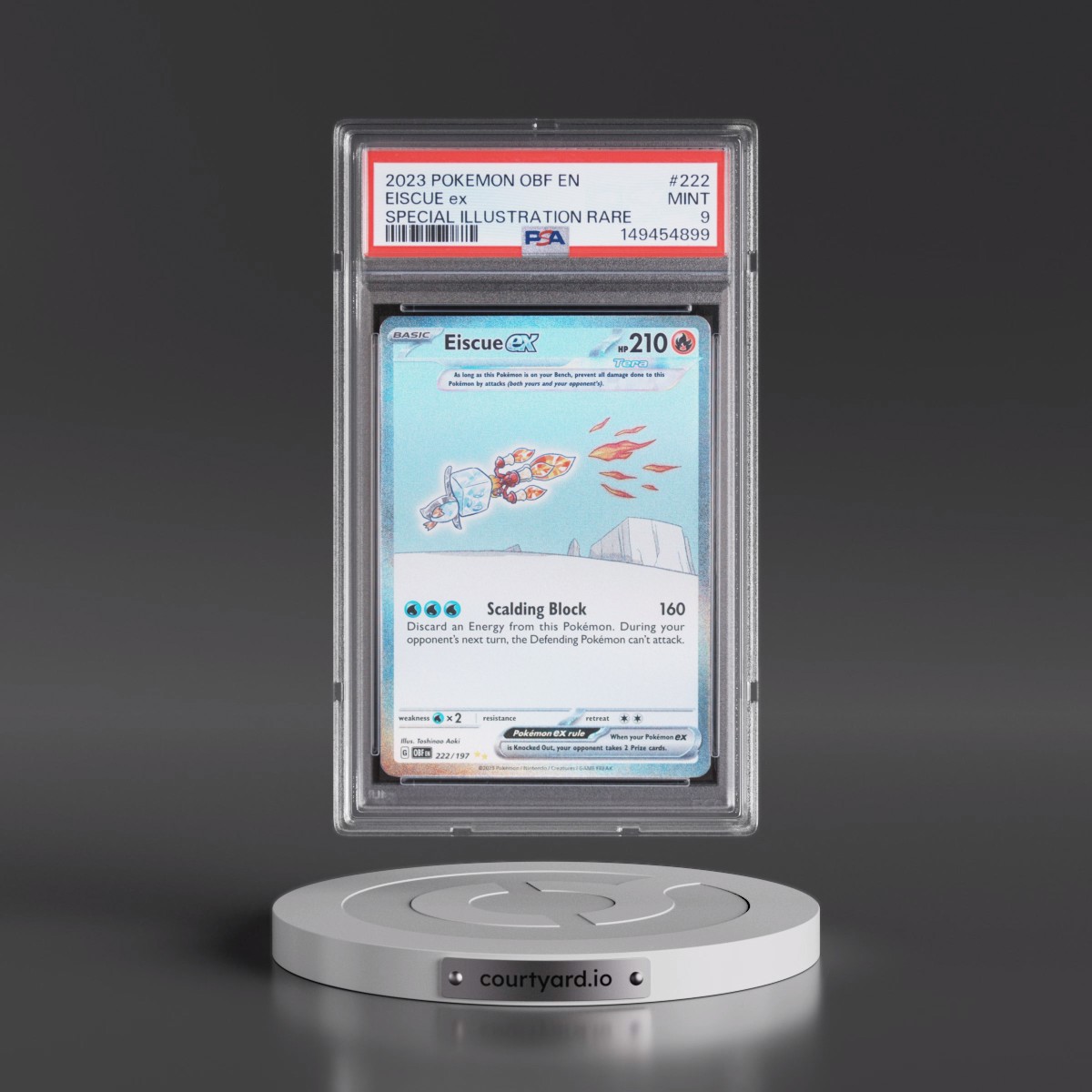 2023 Pokémon Obf EN-Obsidian Flames #222 Eiscue EX - Holo Special Illustration Rare (PSA 9 MINT)