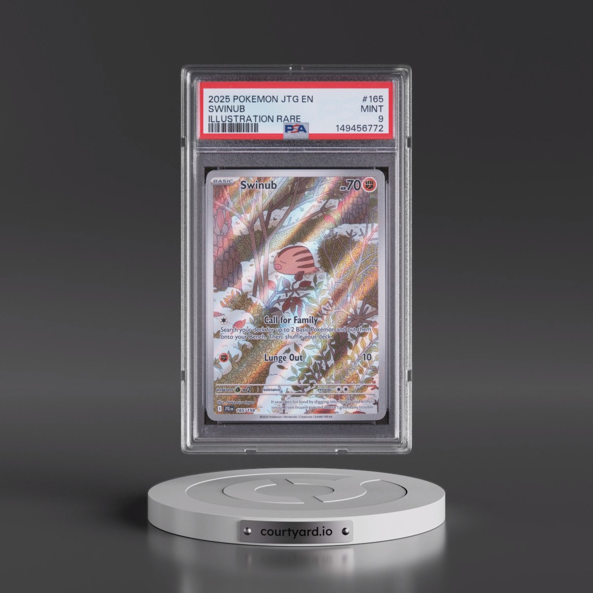 2025 Pokémon Jtg EN-Journey Together #165 Swinub - Illustration Rare (PSA 9 MINT)