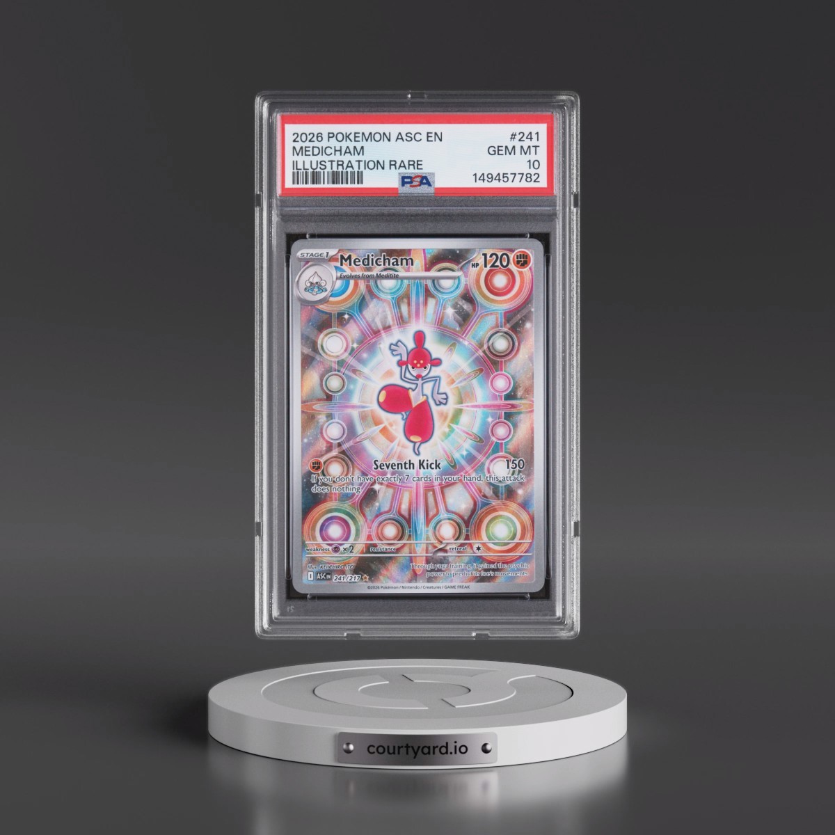 2026 Pokémon Asc EN-Ascended Heroes #241 Medicham - Illustration Rare (PSA 10 GEM MINT)