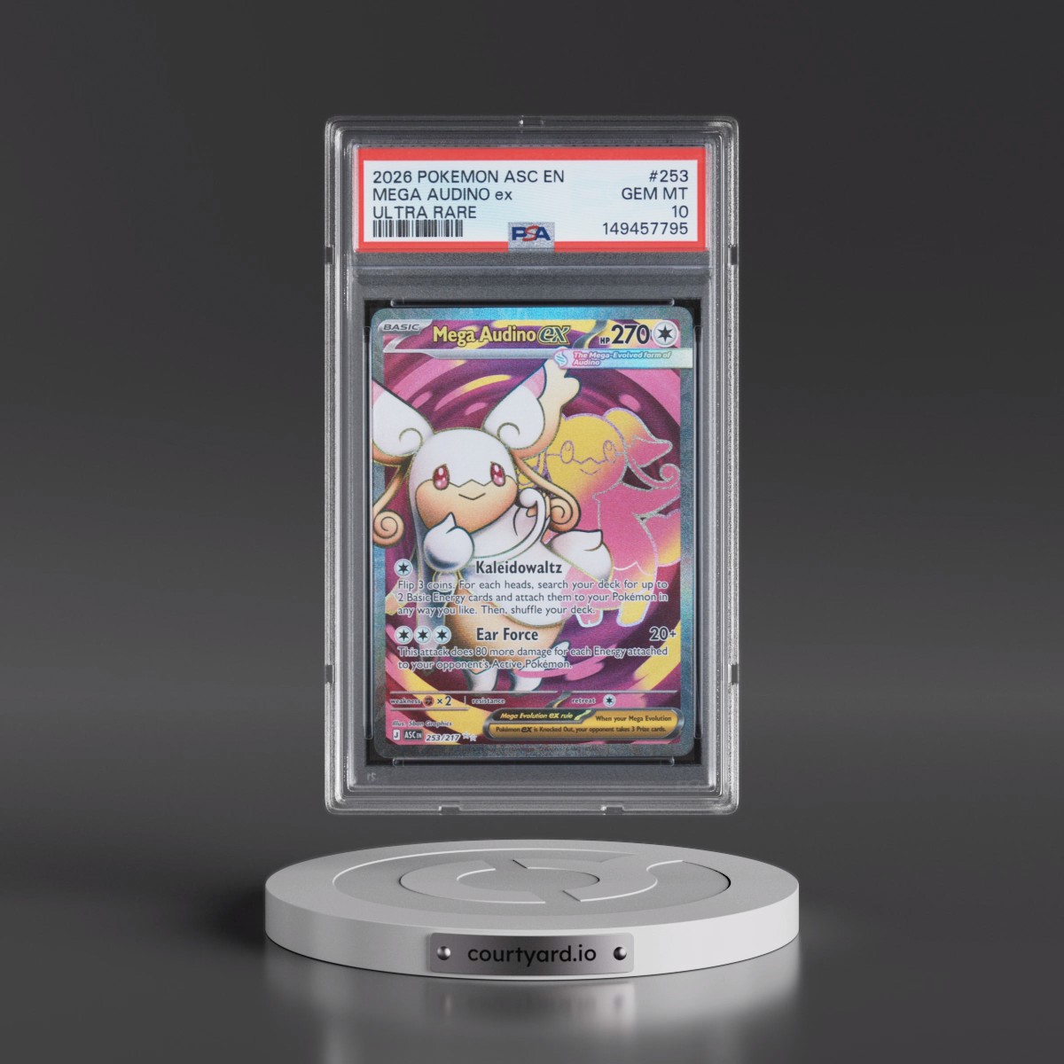 2026 Pokémon Asc EN-Ascended Heroes #253 Mega Audino EX - Holo Ultra Rare (PSA 10 GEM MINT)