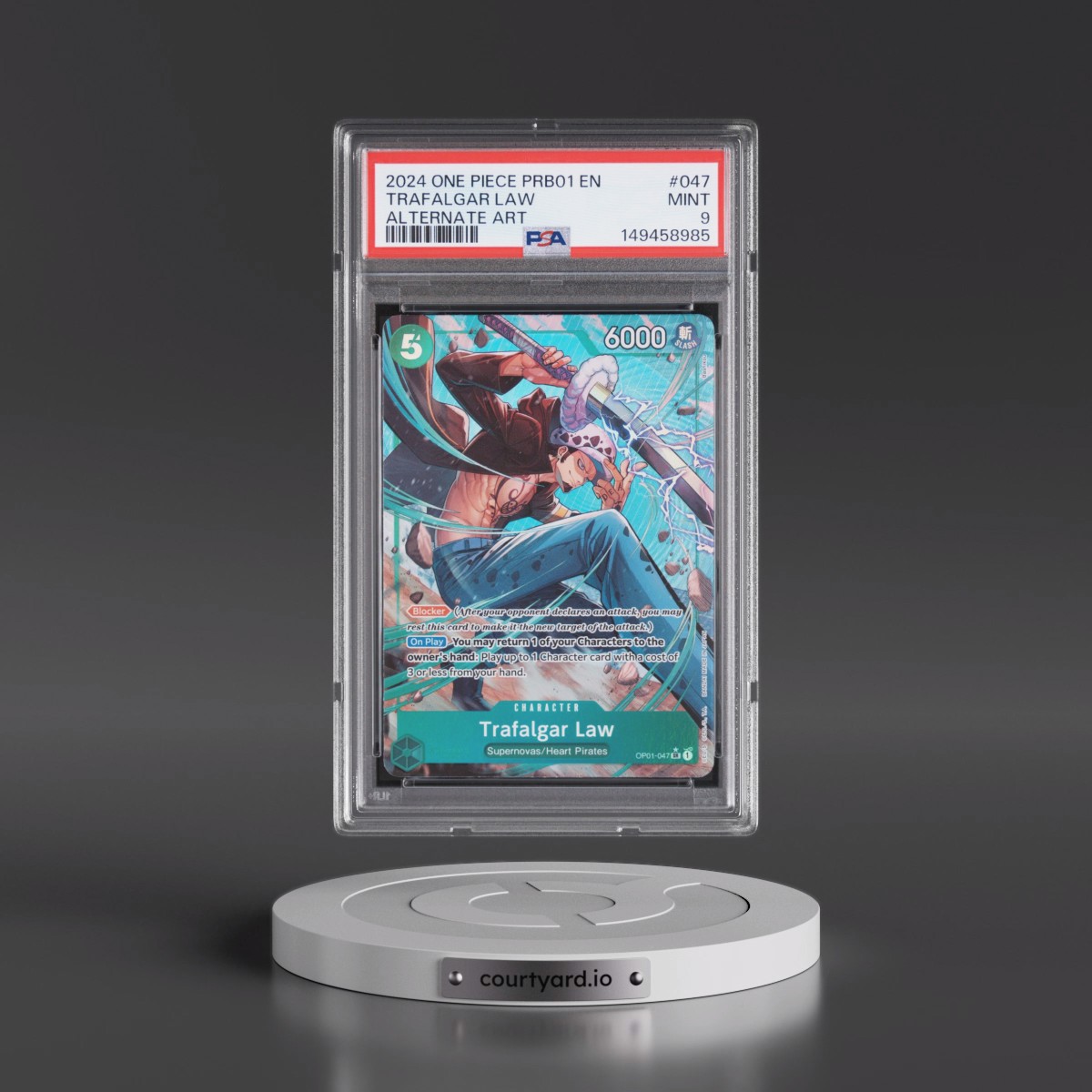 2024 One Piece PRB01-Premium Booster -One Piece Card the Best #047 Trafalgar Law - Alternate Art (PSA 9 MINT)