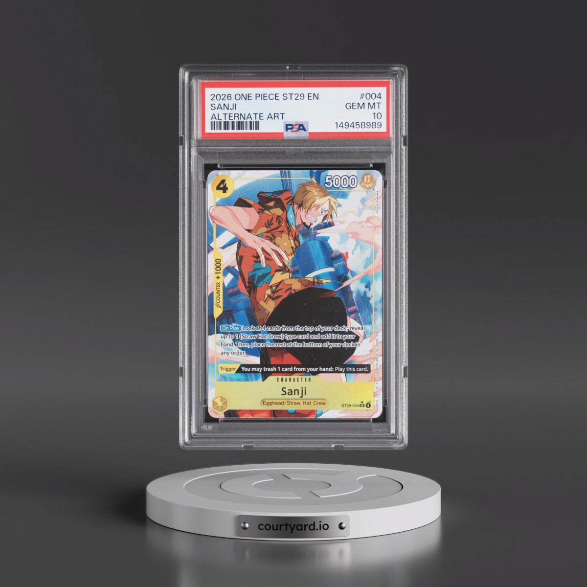 2026 One Piece Starter Deck ST29-Egghead #004 Sanji - Alternate Art (PSA 10 GEM MINT)