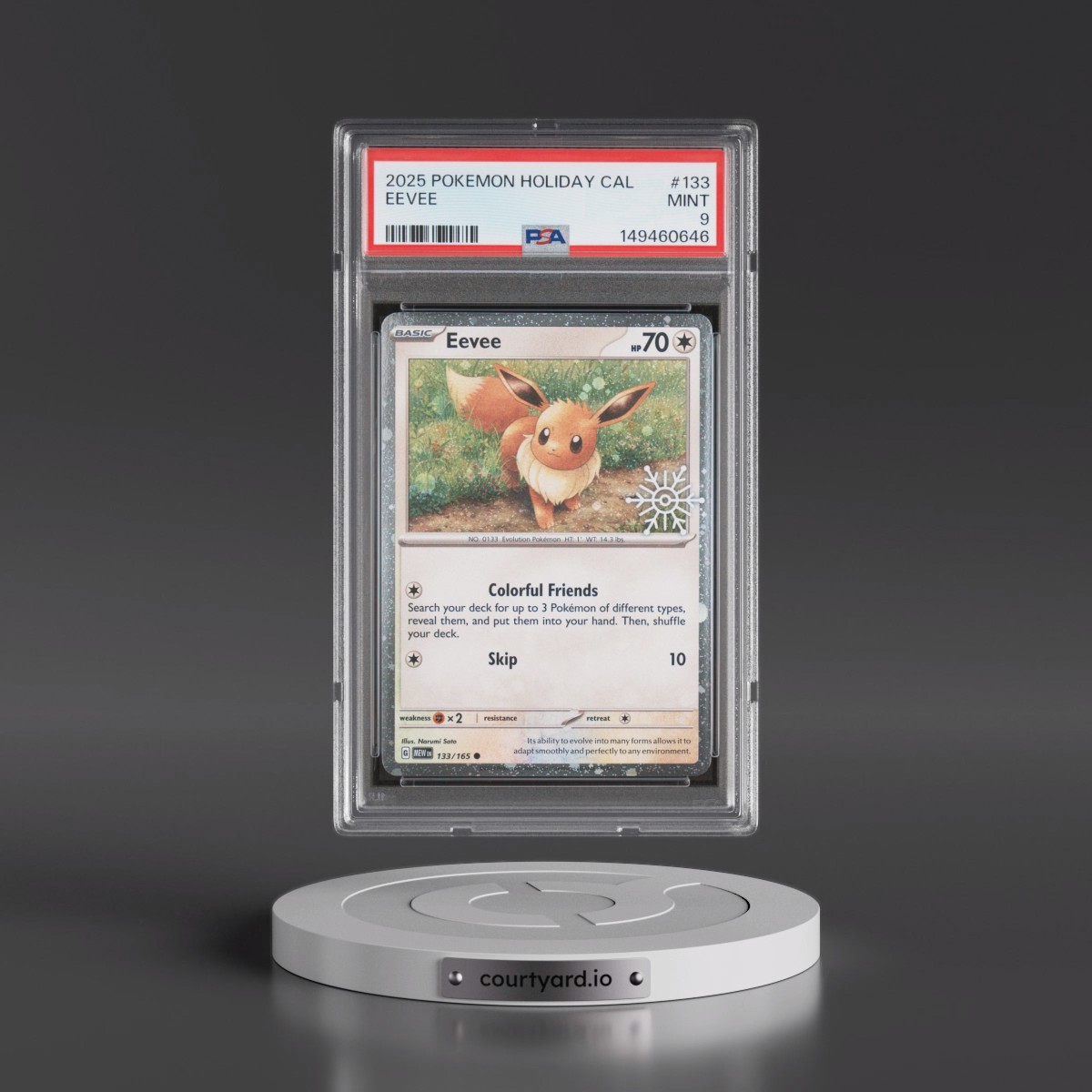 2025 Pokémon Holiday Calendar #133 Eevee (PSA 9 MINT)