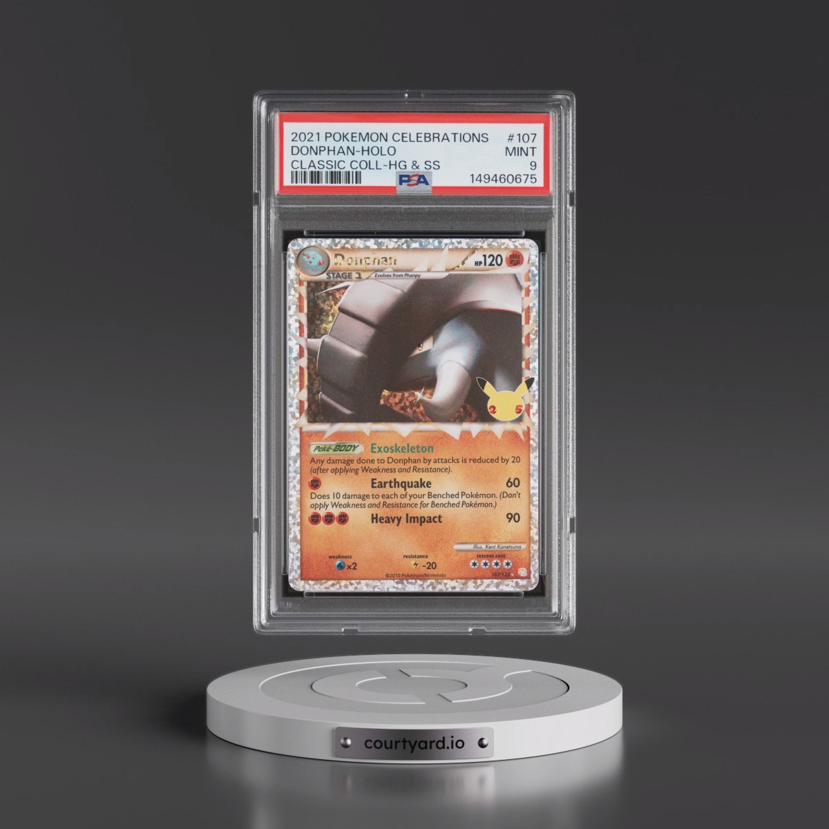 2021 Pokémon Celebrations Classic Collection #107 Donphan - Holo (PSA 9 MINT)
