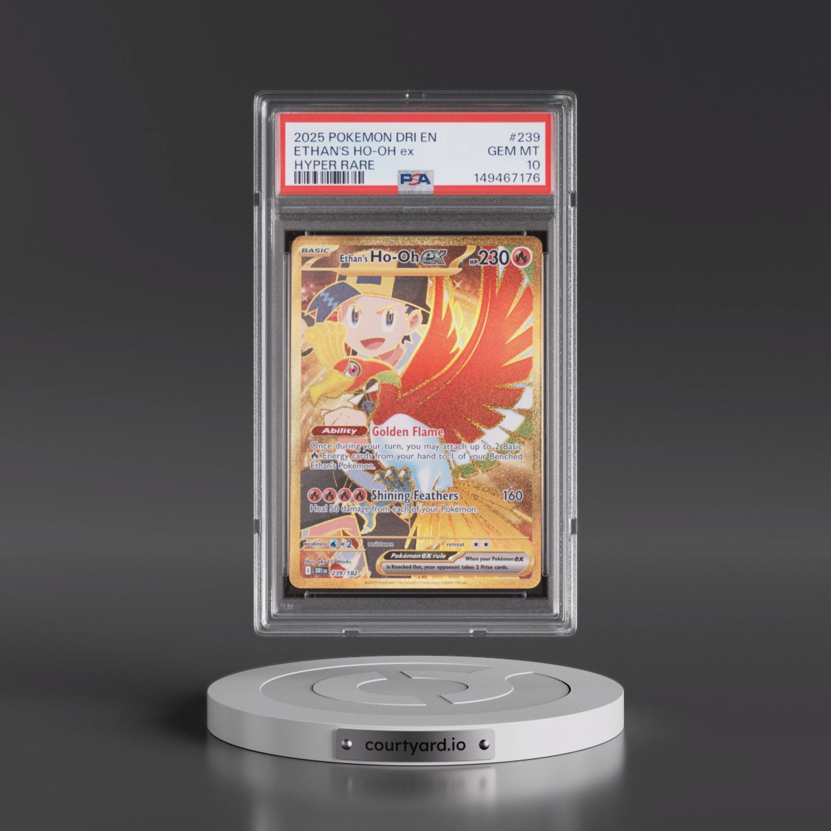 2025 Pokémon Dri EN-Destined Rivals #239 Ethan's HO-Oh EX - Holo Hyper Rare (PSA 10 GEM MINT)
