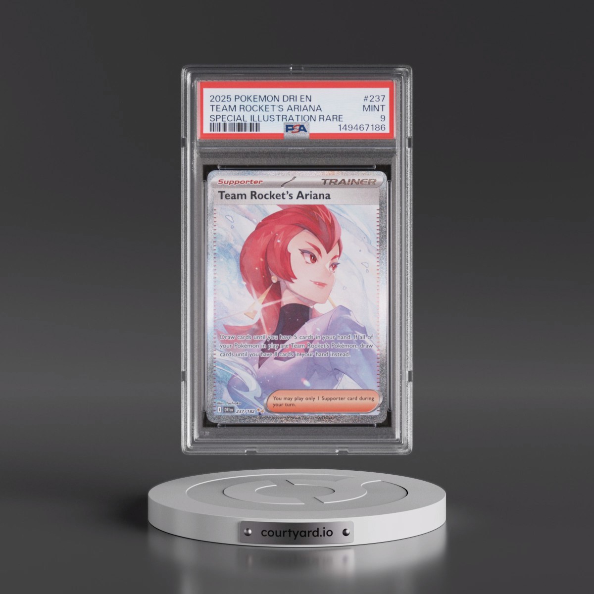 2025 Pokémon Dri EN-Destined Rivals #237 Team Rocket's Ariana - Special Illustration Rare (PSA 9 MINT)