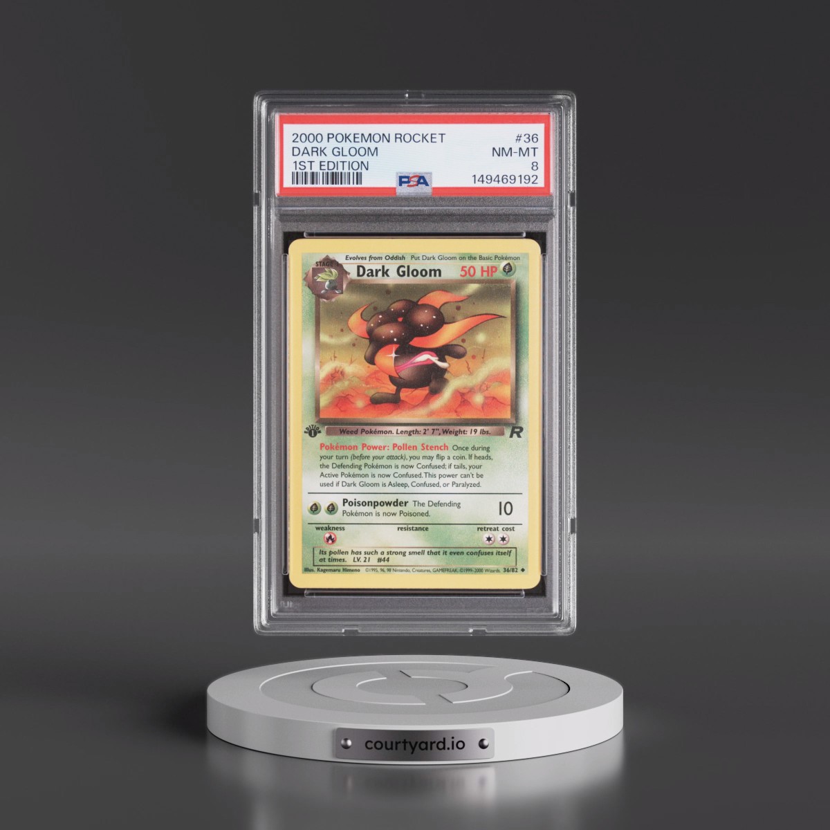 2000 Pokémon Rocket #36 Dark Gloom - 1st Edition (PSA 8 NM-MT)