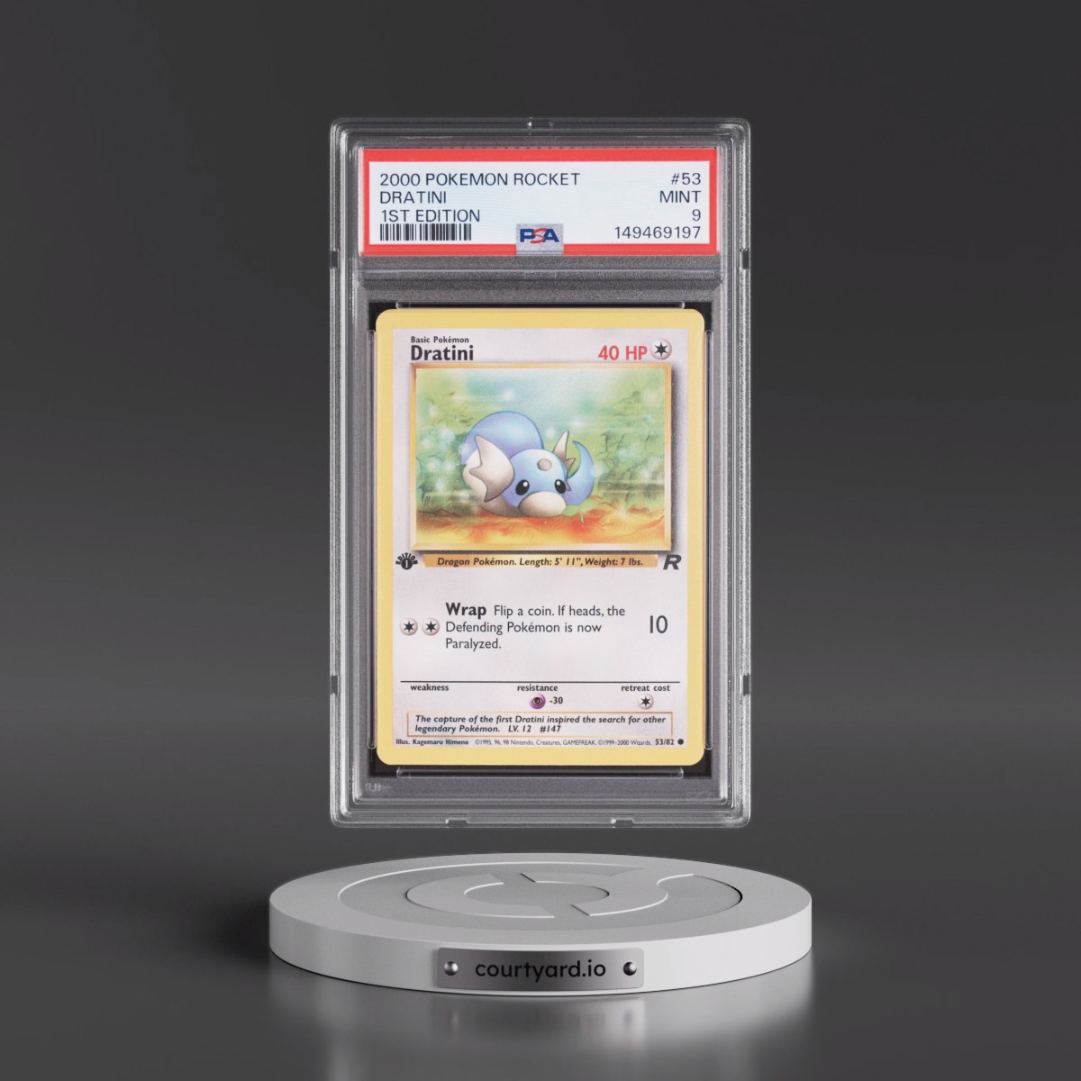 2000 Pokémon Rocket #53 Dratini - 1st Edition (PSA 9 MINT)
