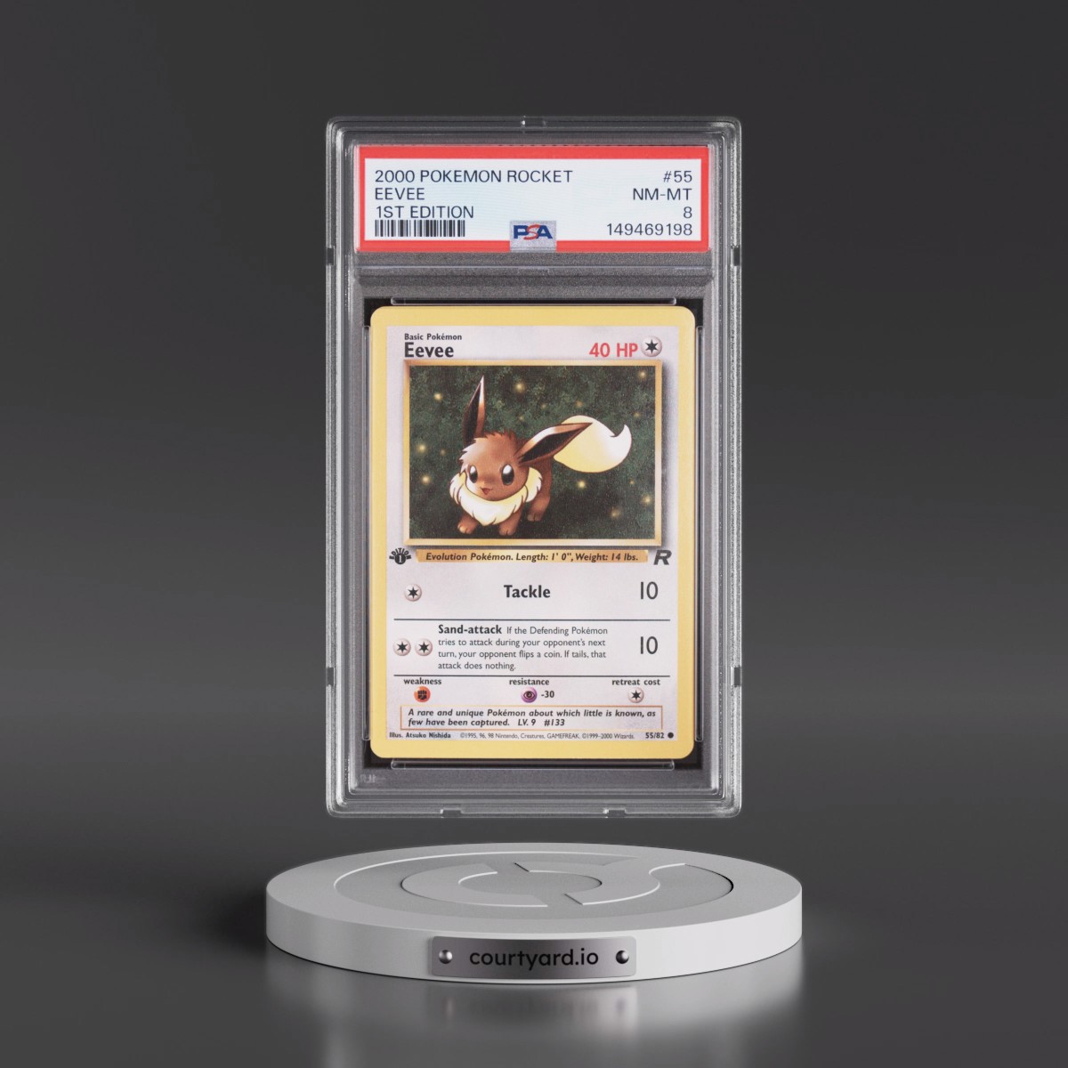 2000 Pokémon Rocket #55 Eevee - 1st Edition (PSA 8 NM-MT)