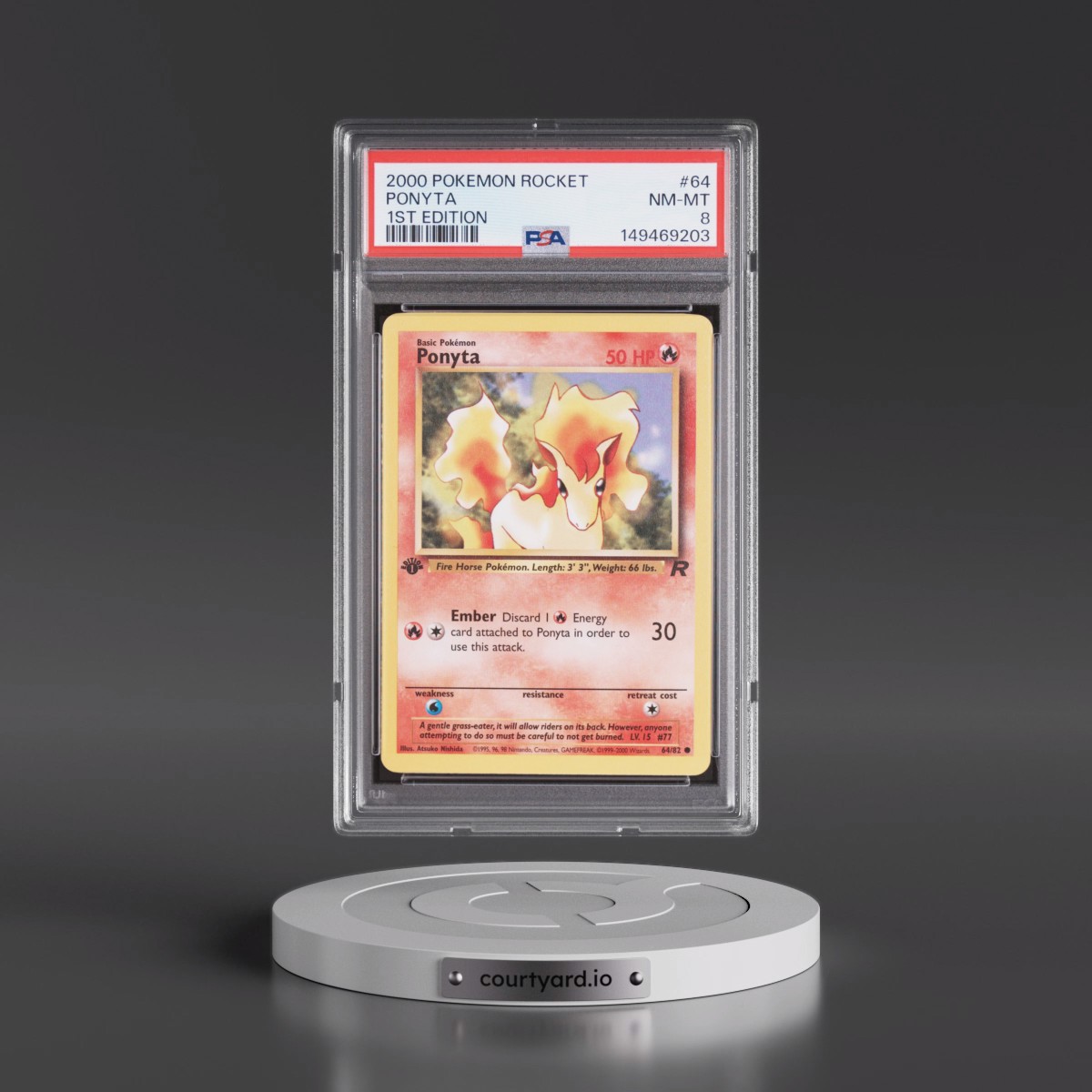 2000 Pokémon Rocket #64 Ponyta - 1st Edition (PSA 8 NM-MT)