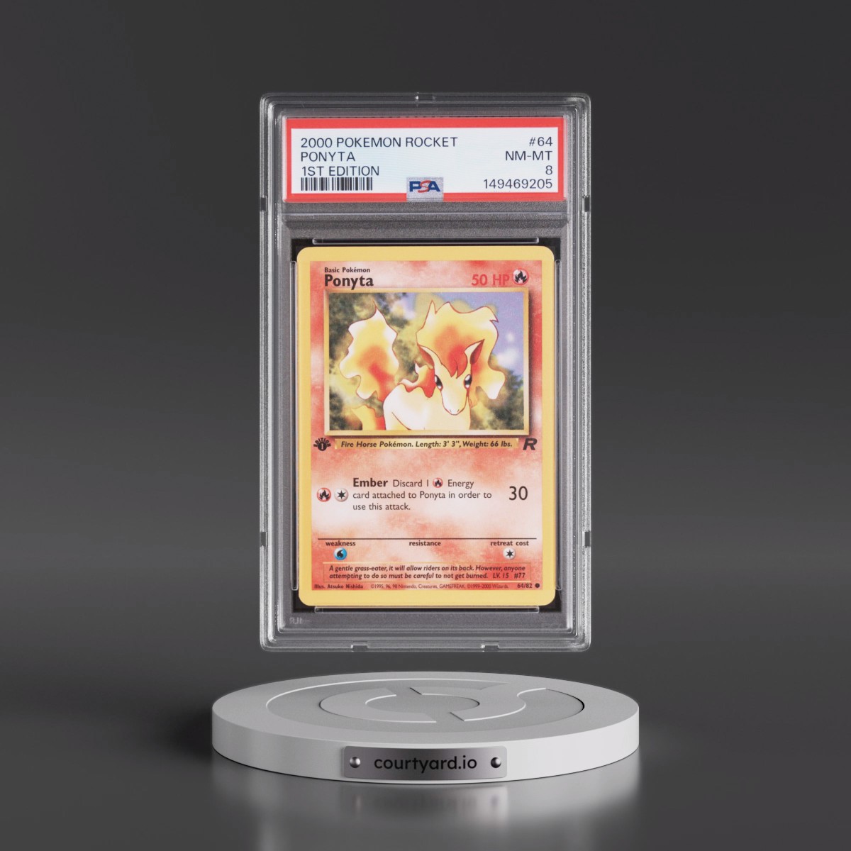 2000 Pokémon Rocket #64 Ponyta - 1st Edition (PSA 8 NM-MT)
