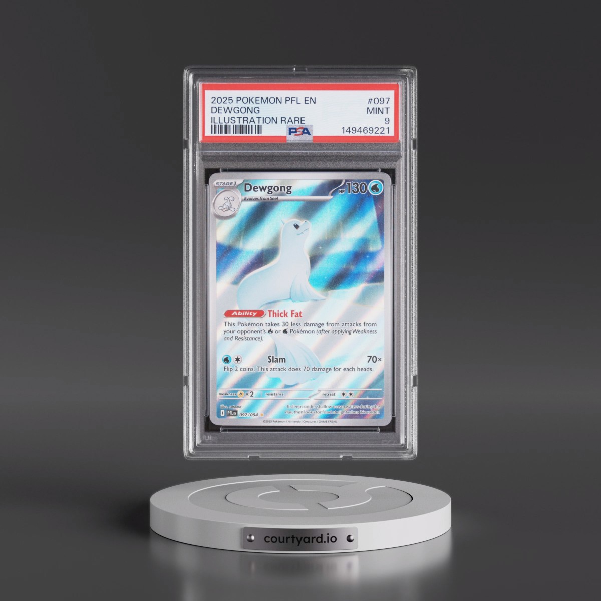 2025 Pokémon Pfl EN-Phantasmal Flames #097 Dewgong - Illustration Rare (PSA 9 MINT)