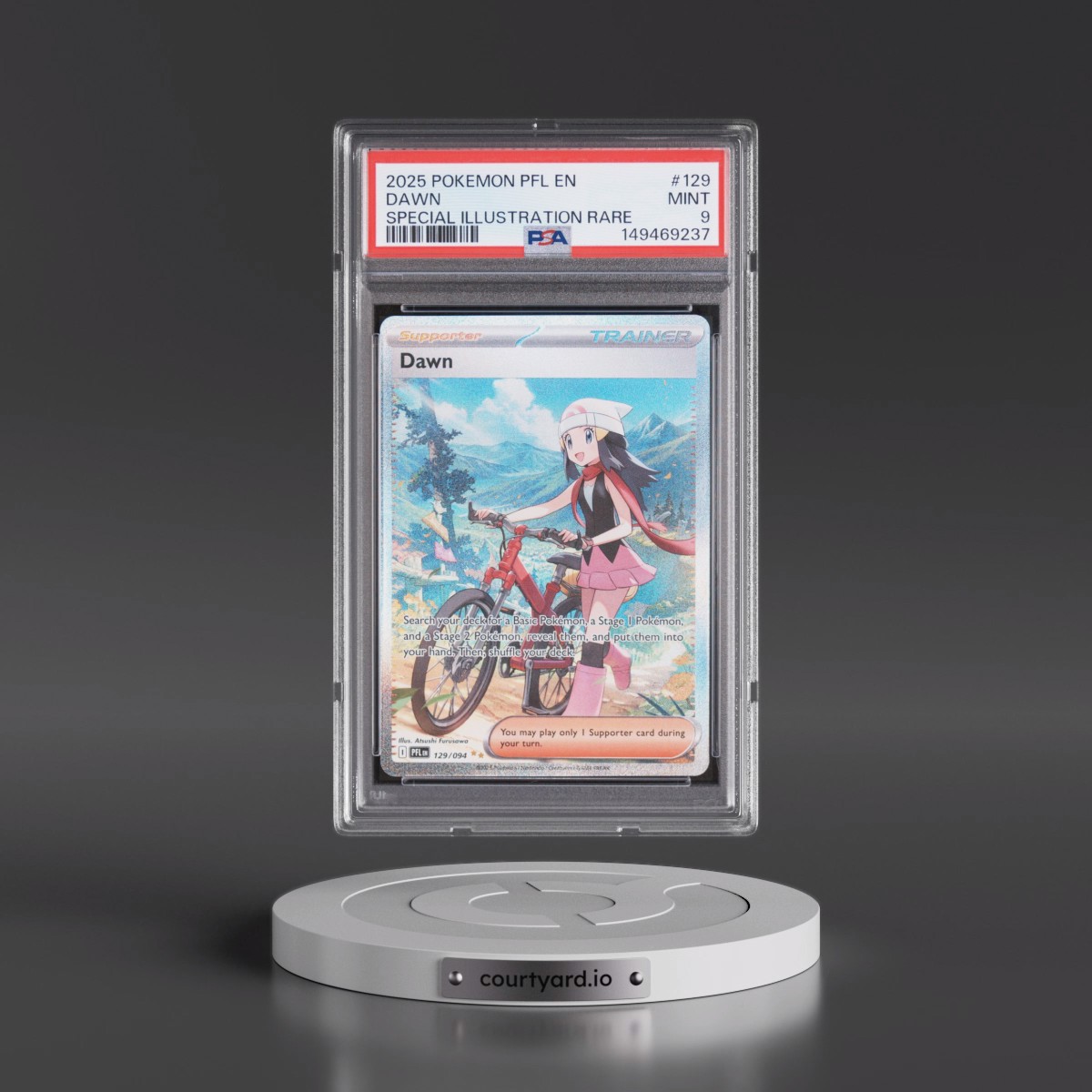 2025 Pokémon Pfl EN-Phantasmal Flames #129 Dawn - Special Illustration Rare (PSA 9 MINT)