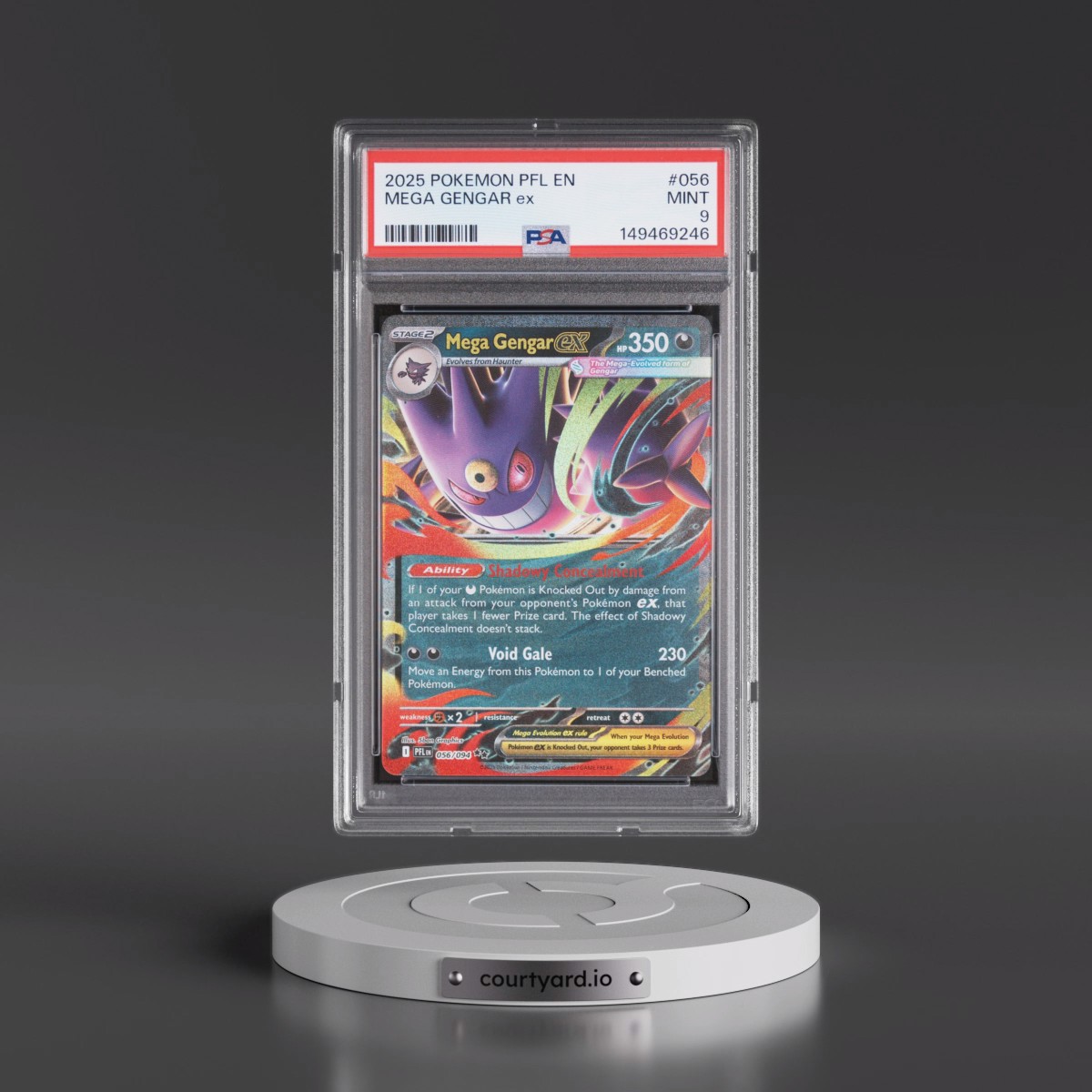 2025 Pokémon Pfl EN-Phantasmal Flames #056 Mega Gengar EX - Holo (PSA 9 MINT)