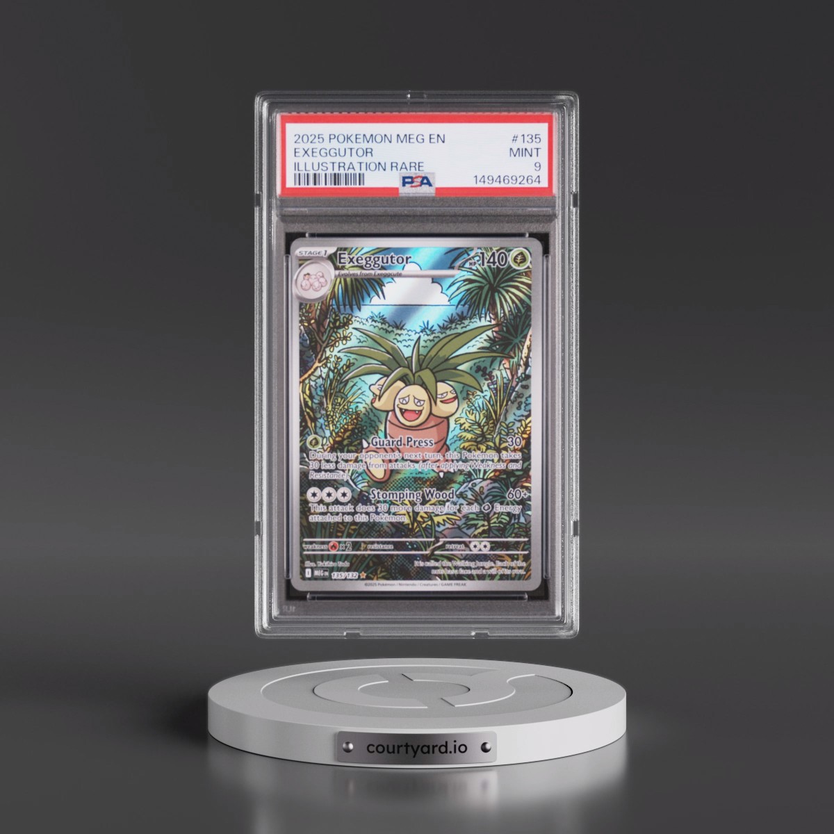 2025 Pokémon Meg EN-Mega Evolution #135 Exeggutor - Illustration Rare (PSA 9 MINT)