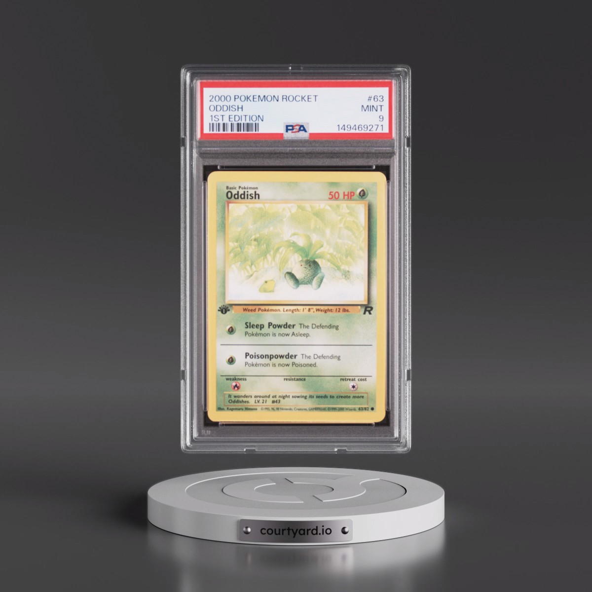 2000 Pokémon Rocket #63 Oddish - 1st Edition (PSA 9 MINT)
