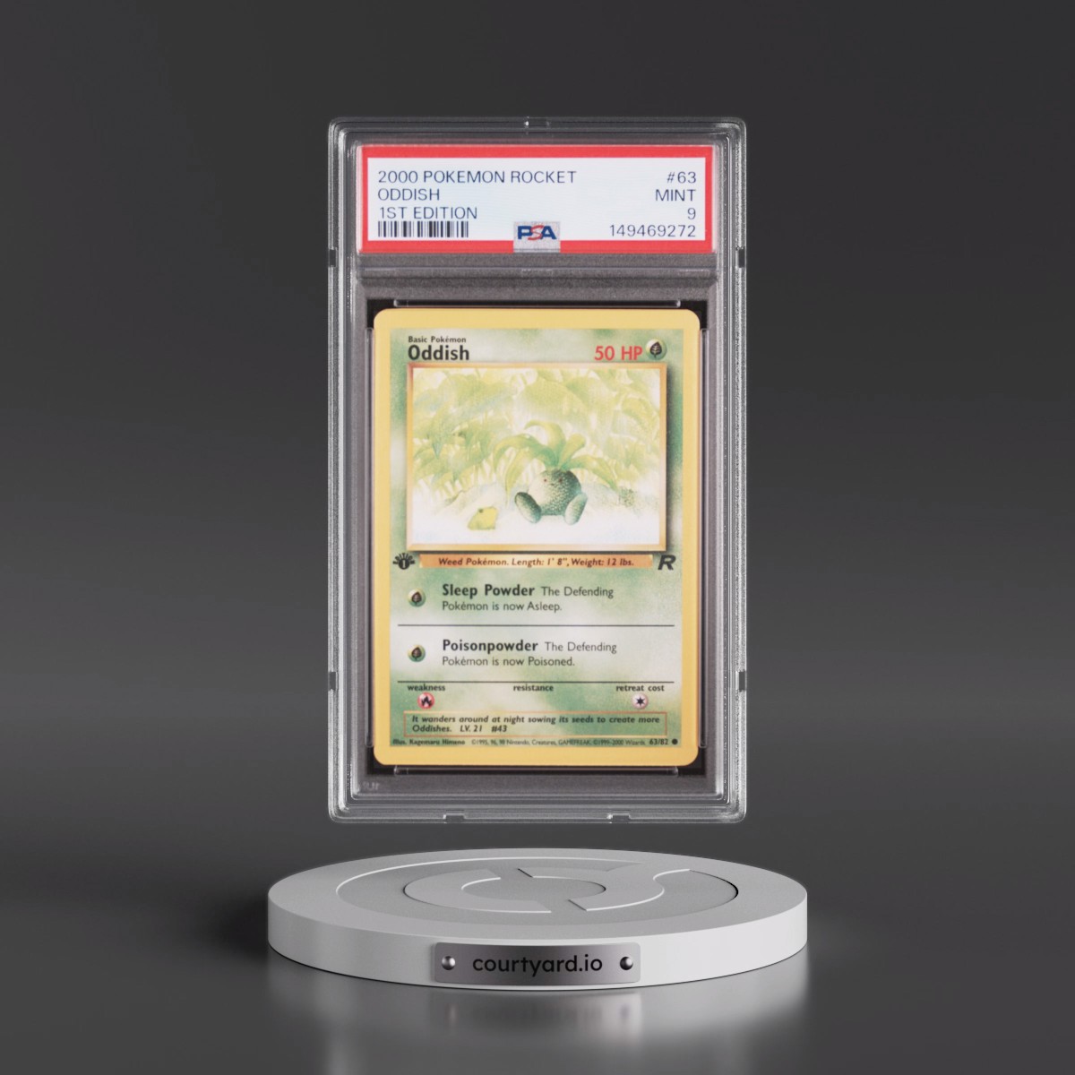 2000 Pokémon Rocket #63 Oddish - 1st Edition (PSA 9 MINT)