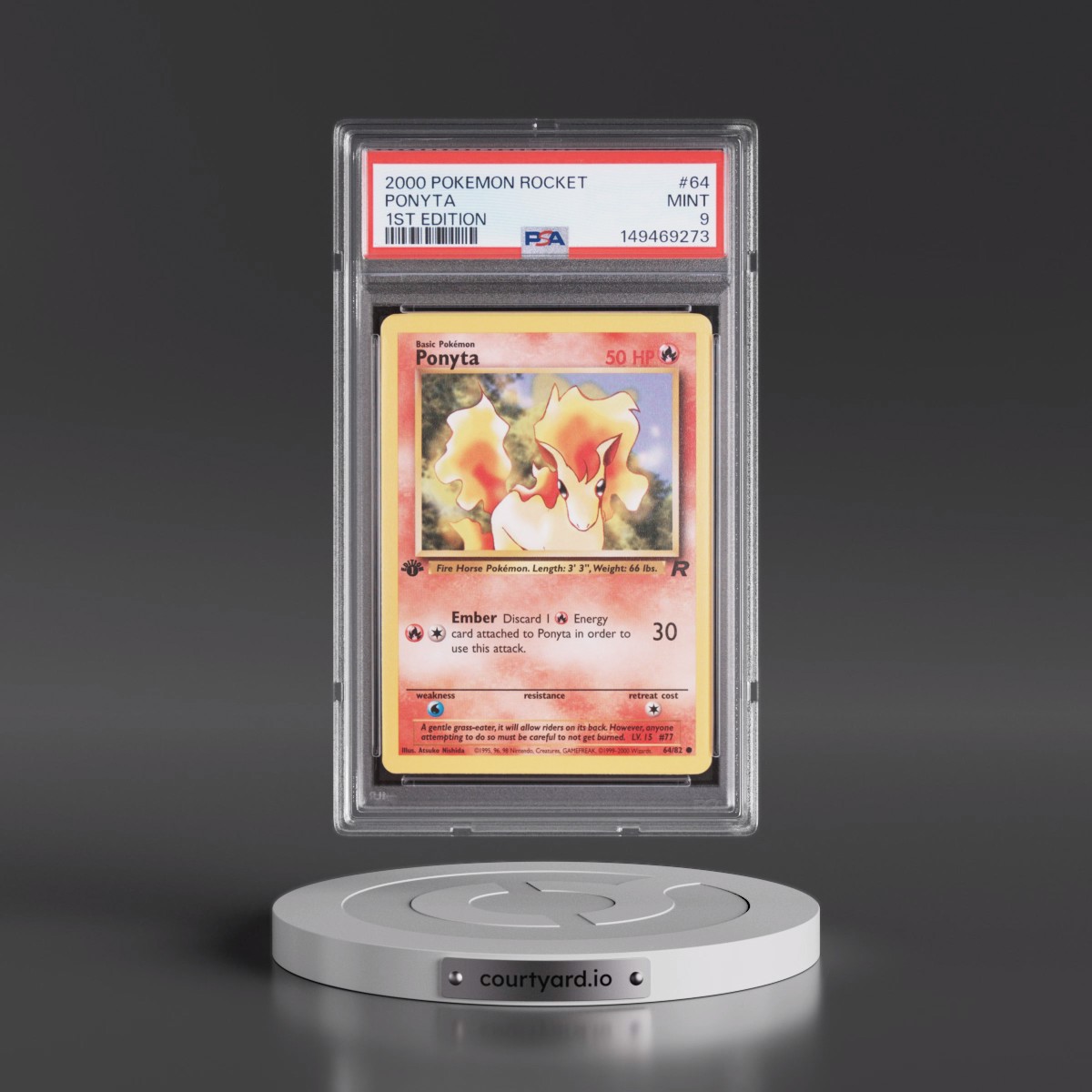 2000 Pokémon Rocket #64 Ponyta - 1st Edition (PSA 9 MINT)