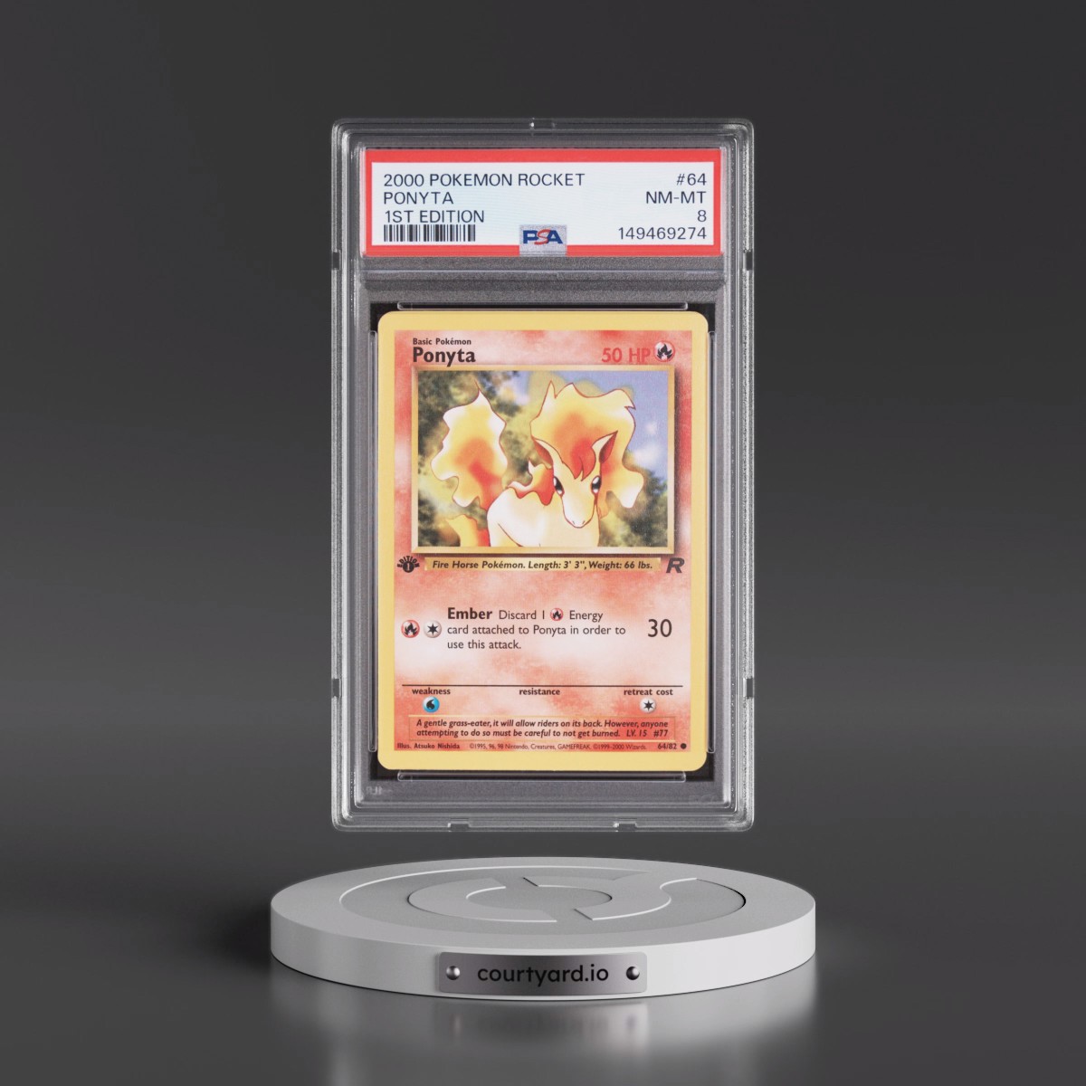 2000 Pokémon Rocket #64 Ponyta - 1st Edition (PSA 8 NM-MT)