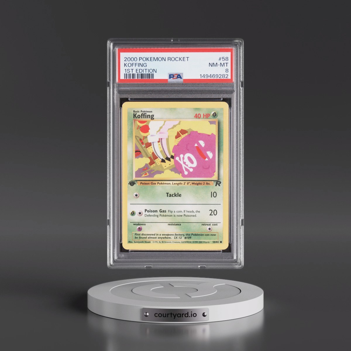 2000 Pokémon Rocket #58 Koffing - 1st Edition (PSA 8 NM-MT)