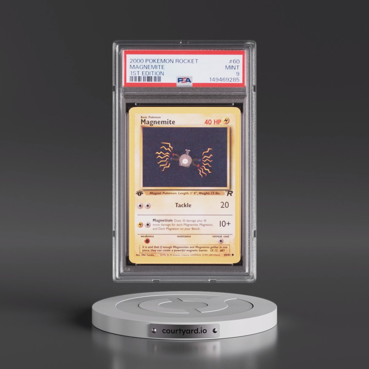 2000 Pokémon Rocket #60 Magnemite - 1st Edition (PSA 9 MINT)
