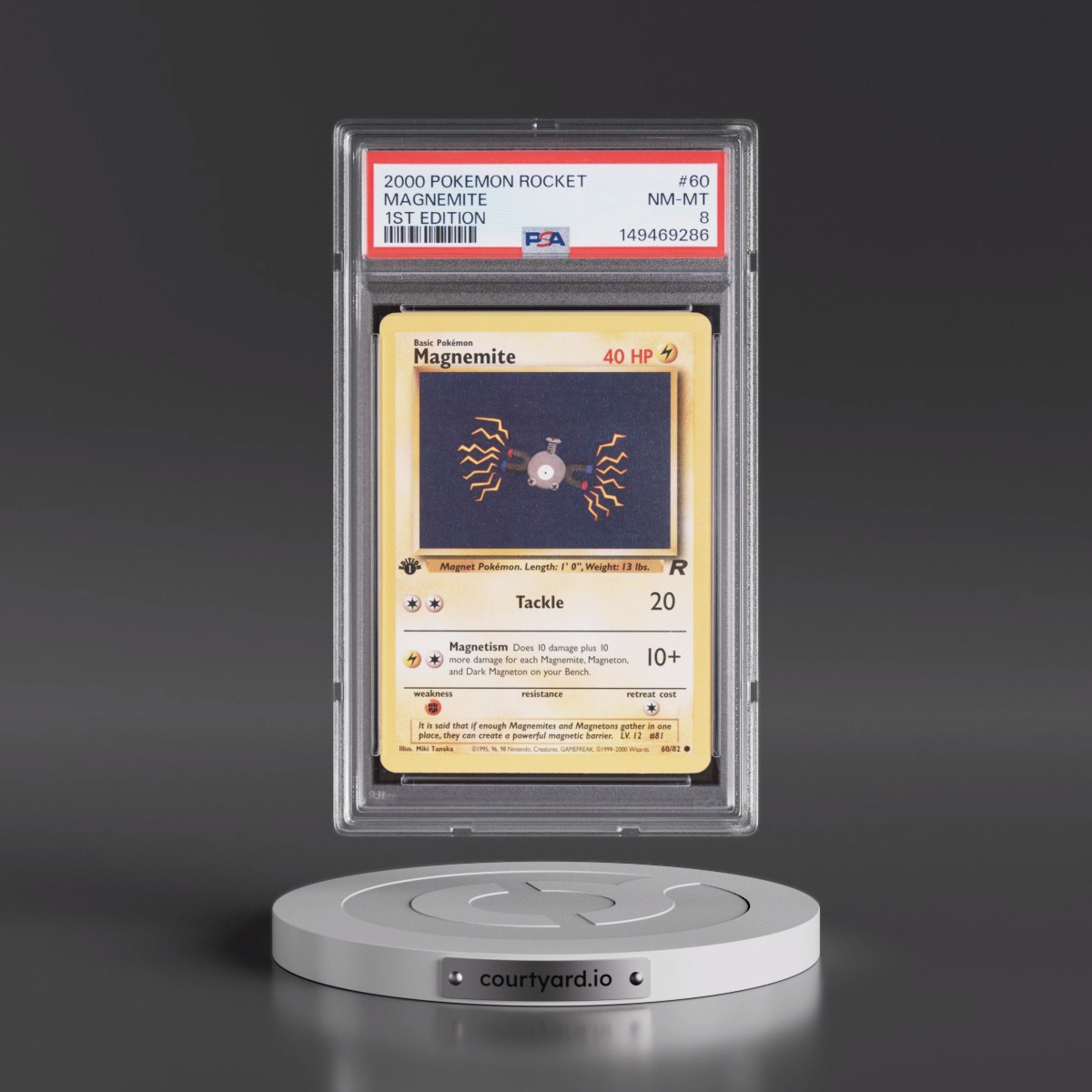 2000 Pokémon Rocket #60 Magnemite - 1st Edition (PSA 8 NM-MT)
