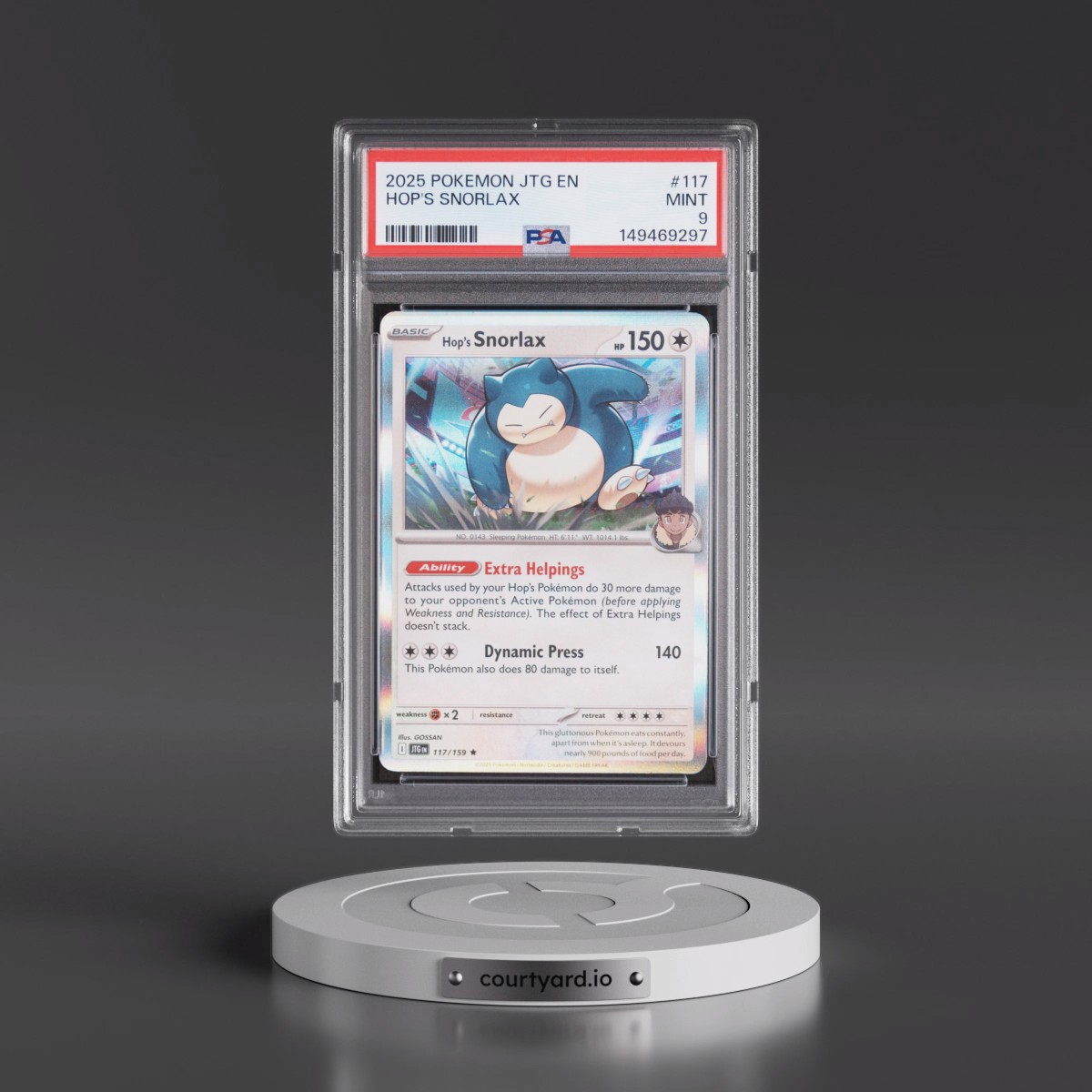 2025 Pokémon Jtg EN-Journey Together #117 Hop's Snorlax (PSA 9 MINT)