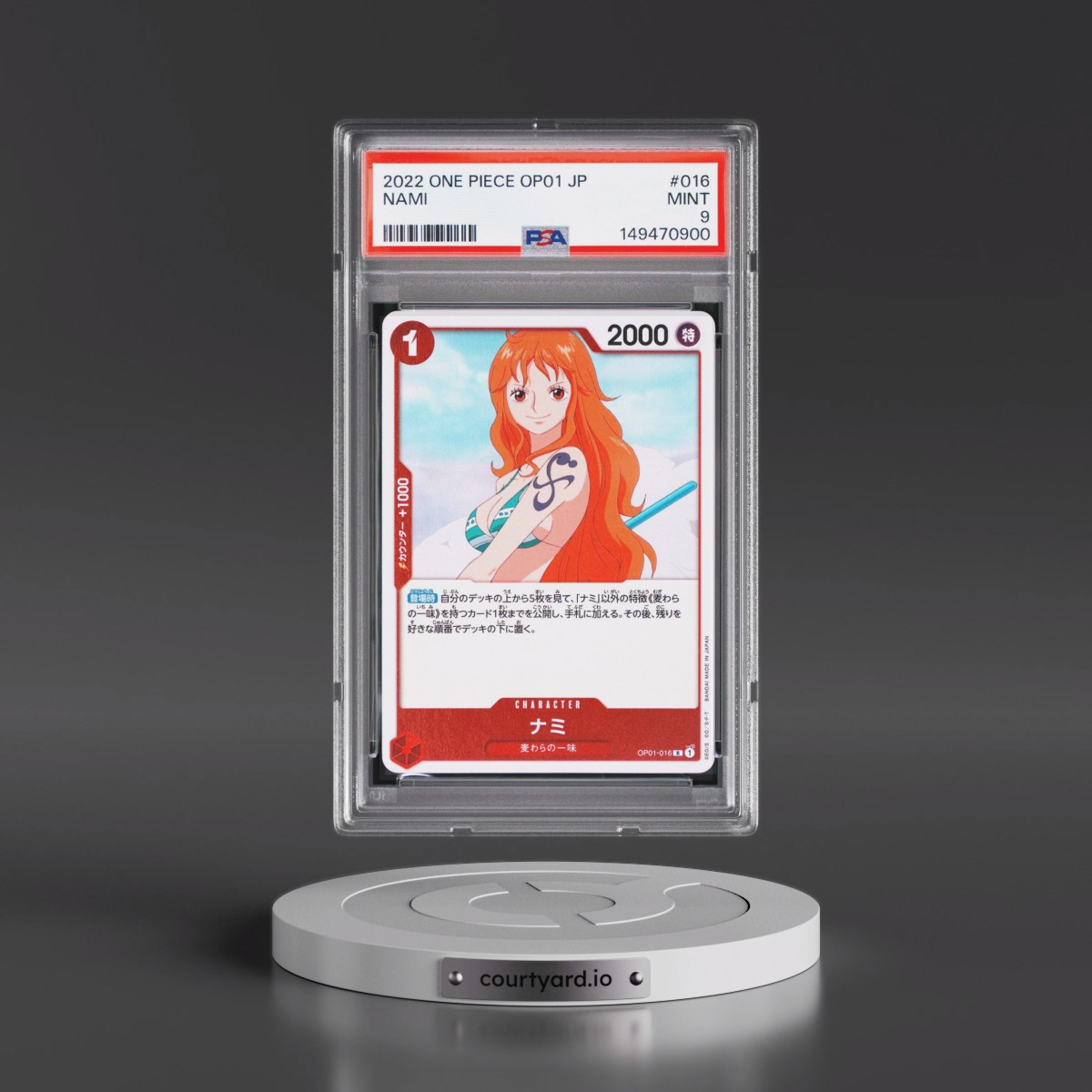 2022 One Piece Japanese OP01-Romance Dawn #016 Nami (PSA 9 MINT)