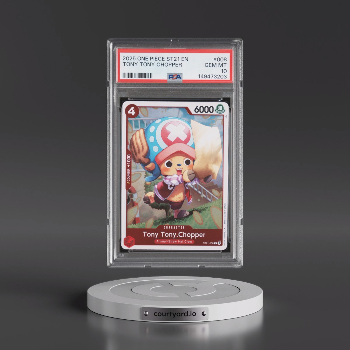 2025 One Piece Starter Deck ST21-EX Gear 5 #008 Tony Tony Chopper (PSA 10 GEM MINT)