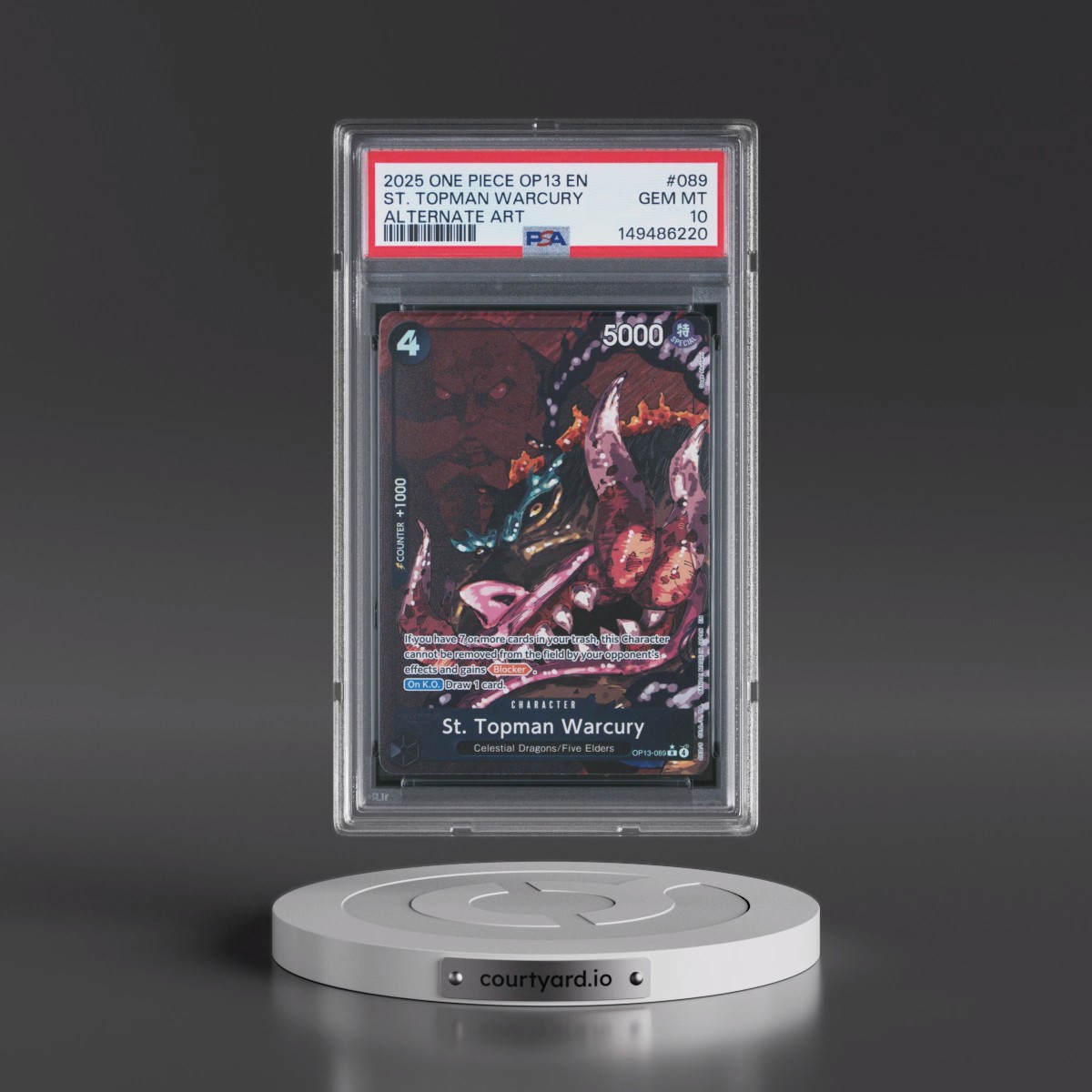 2025 One Piece OP13-Carrying on His Will #089 St. Topman Warcury - Alternate Art (PSA 10 GEM MINT)