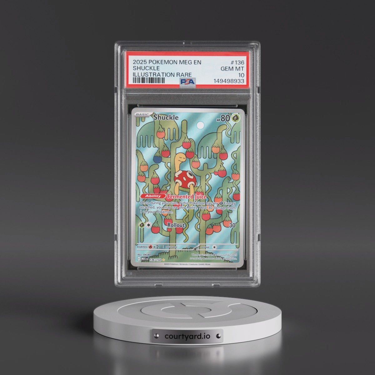 2025 Pokémon Meg EN-Mega Evolution #136 Shuckle - Illustration Rare (PSA 10 GEM MINT)