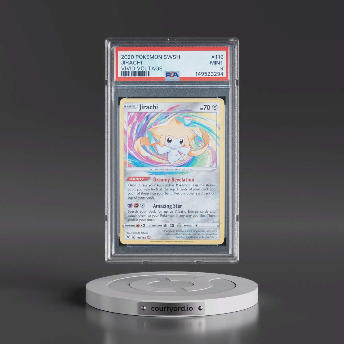2020 Pokémon Sword & Shield Vivid Voltage #119 Jirachi (PSA 9 MINT)