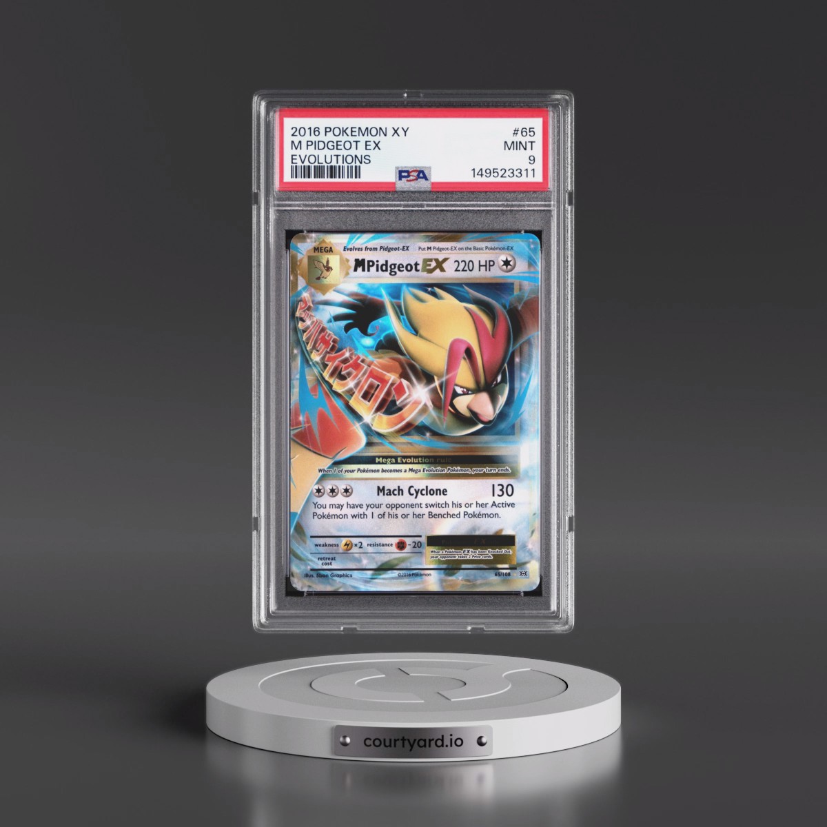 2016 Pokémon XY Evolutions #65 M Pidgeot EX - Holo (PSA 9 MINT)