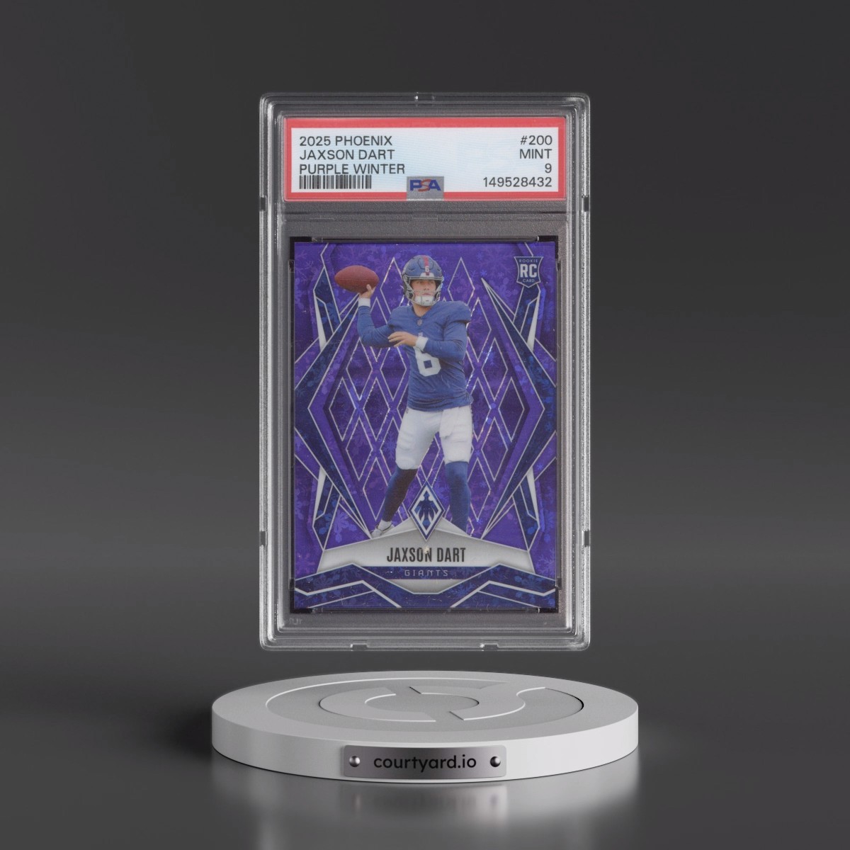 2025 Panini Phoenix Jaxson Dart - Purple Winter #200 PSA 9