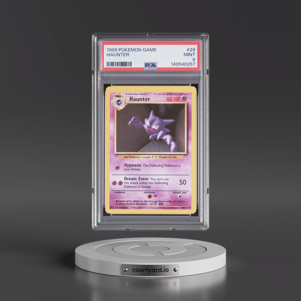 1999 Pokémon Game #29 Haunter (PSA 9 MINT)