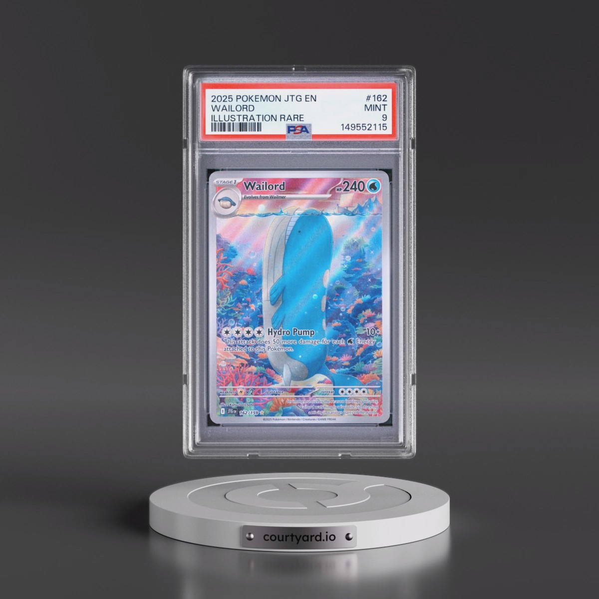 2025 Pokémon Jtg EN-Journey Together #162 Wailord - Illustration Rare (PSA 9 MINT)