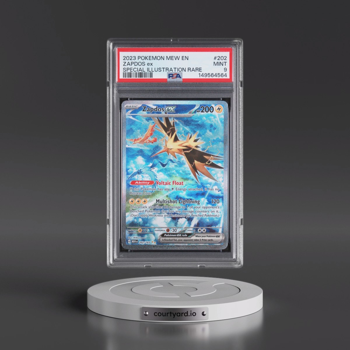 2023 Pokémon Mew EN-151 #202 Zapdos EX - Holo Special Illustration Rare (PSA 9 MINT)