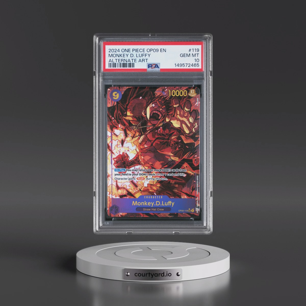 2024 One Piece OP09-Emperors in the New World #119 Monkey D. Luffy - Alternate Art (PSA 10 GEM MINT)
